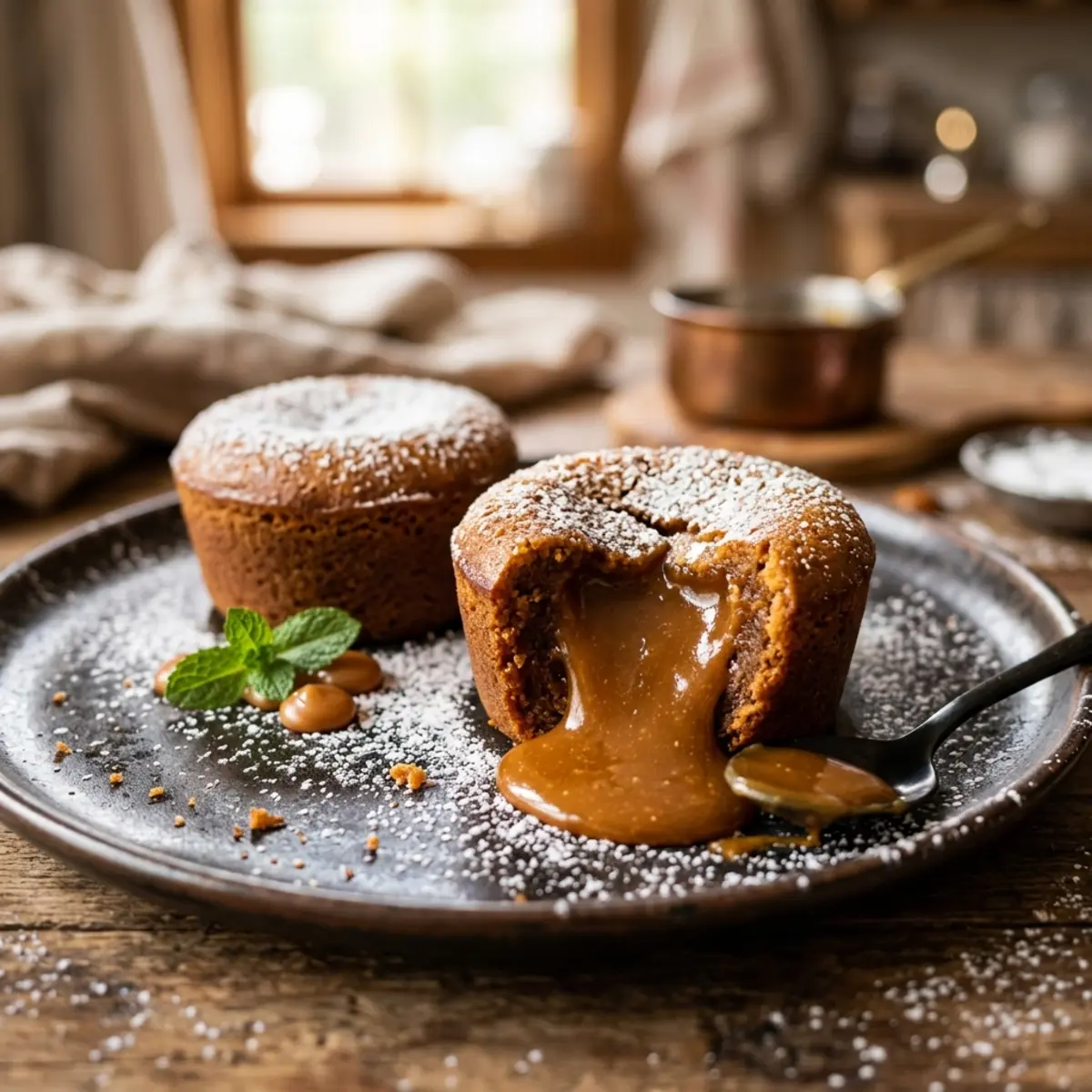 Air Fryer Caramel Lava Cakes - Decadent Dessert for 2