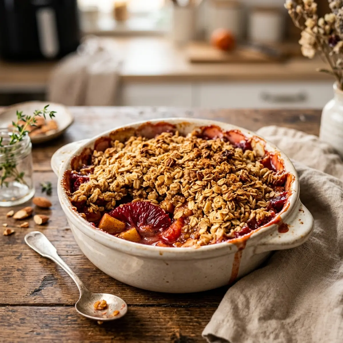 Air Fryer Apple and Blood Orange Crumble