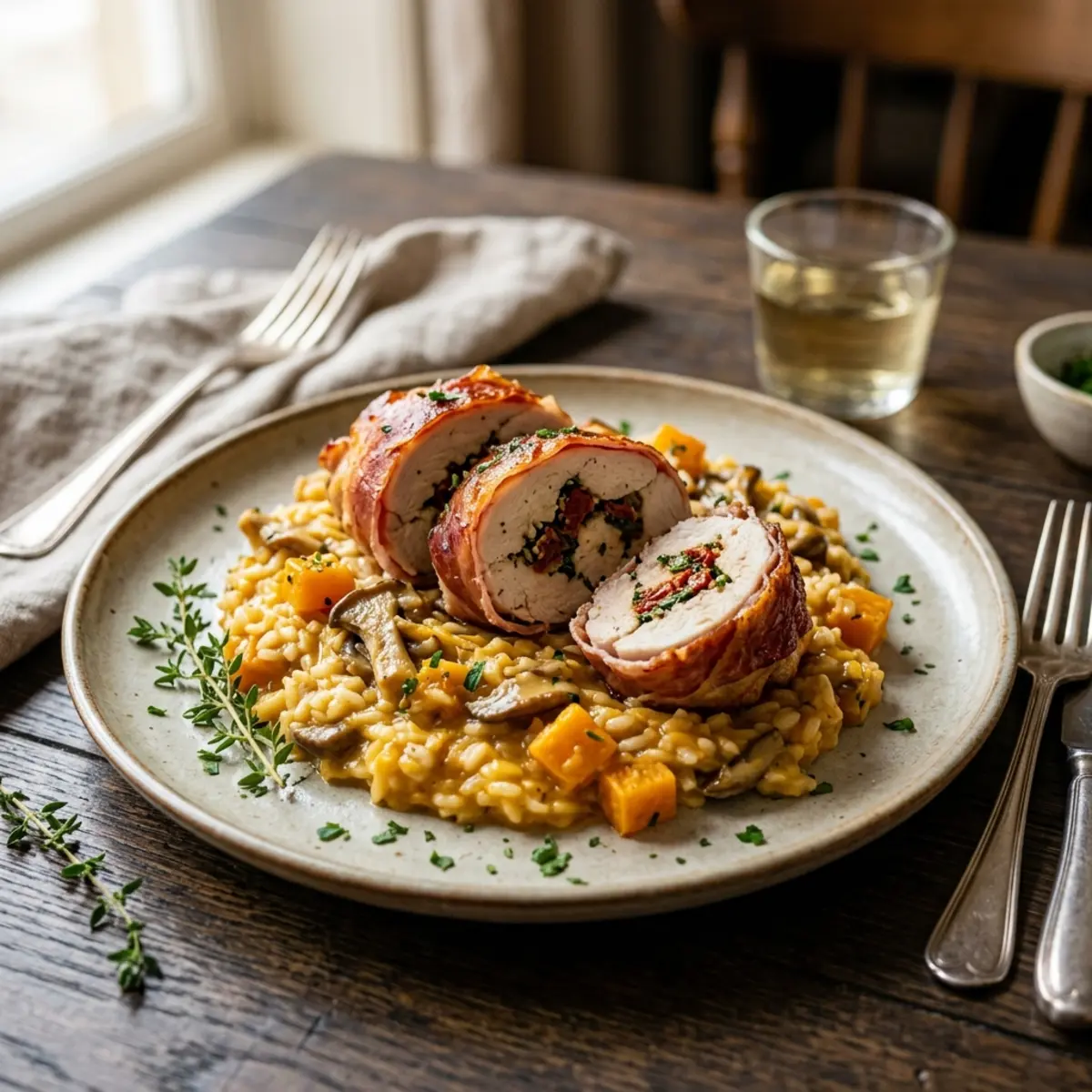 Risotto cu legume și pulpe de pui umplute la Air Fryer