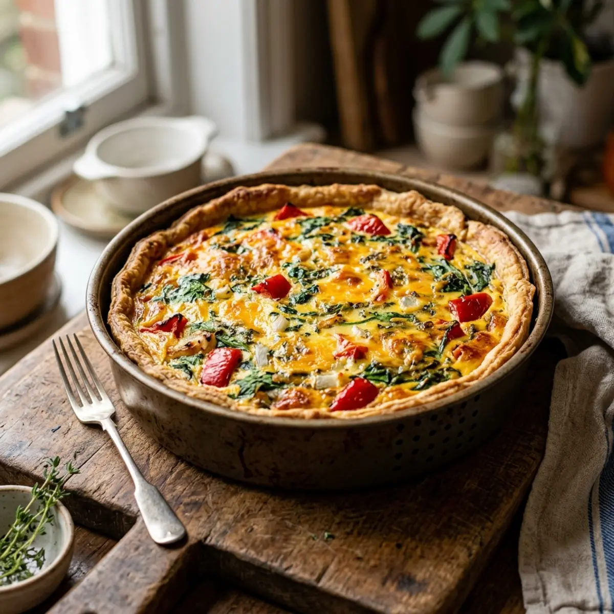 Quiche cu legume și cheddar la Air Fryer