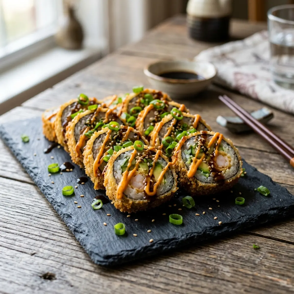 Sushi prăjit cu creveți la Air Fryer
