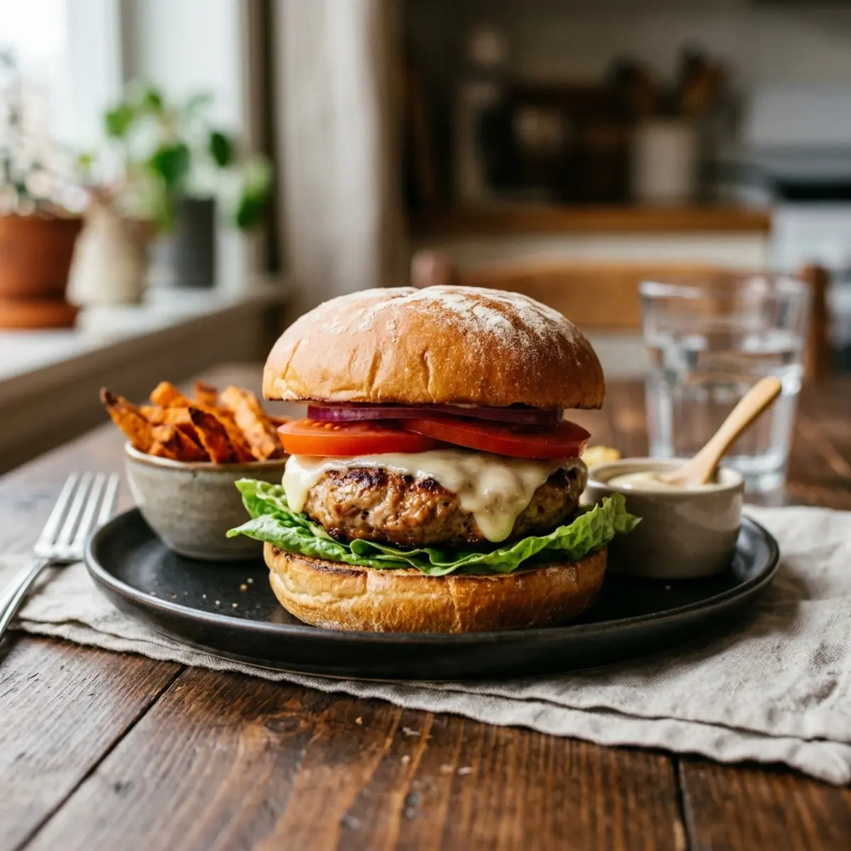 Burgeri de curcan la air fryer cu condimente gourmet