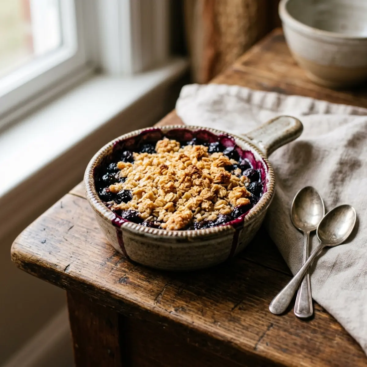 Blueberry Crisp Rapid la Air Fryer pentru Doi