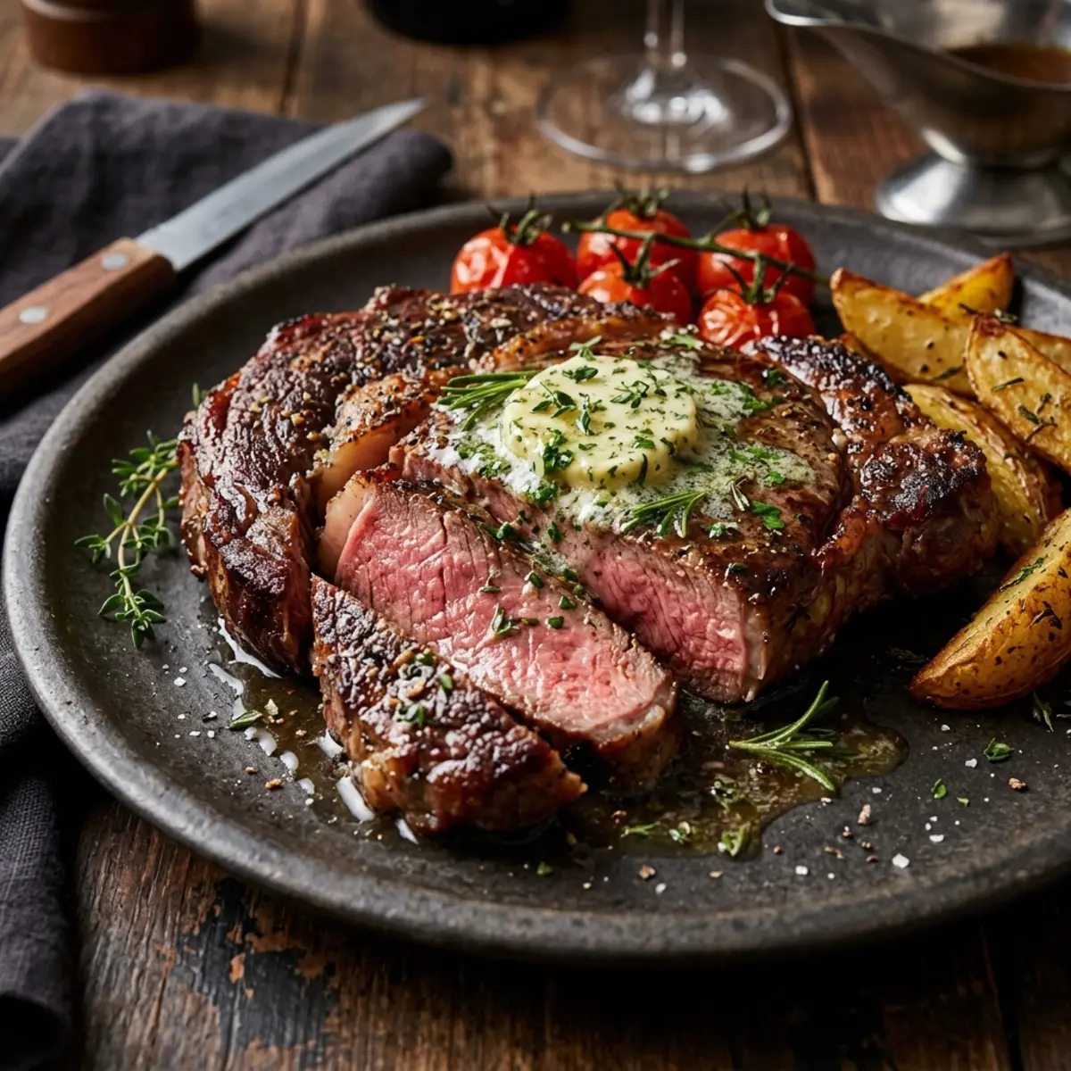 Friptură de vită medium-rare la Air Fryer