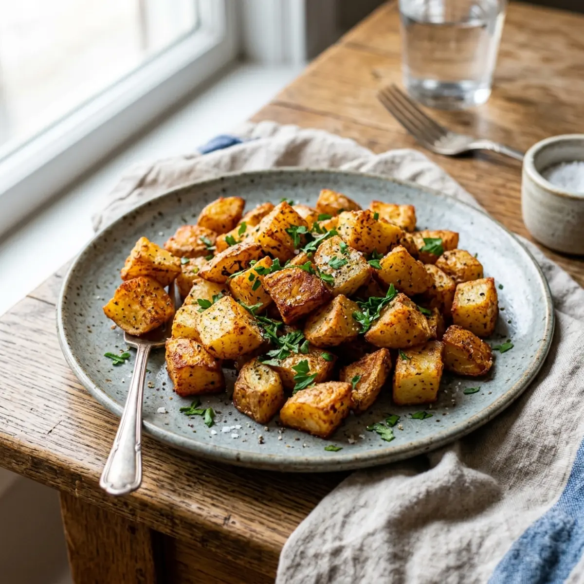 Cartofi crocanți la Air Fryer pentru mic dejun