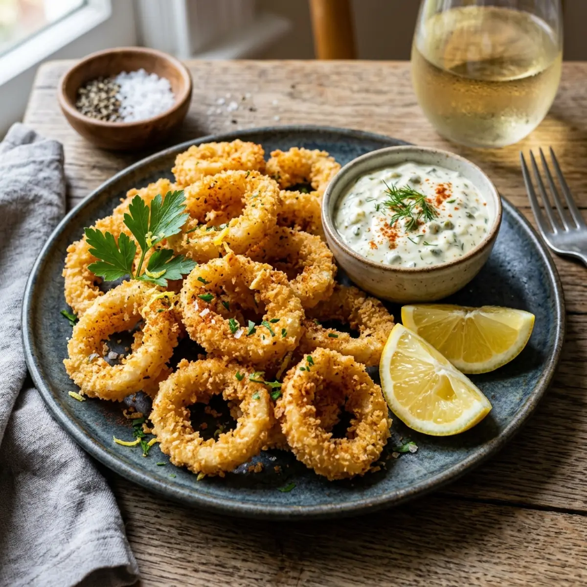 Inele de Calmar Crocante la Air Fryer