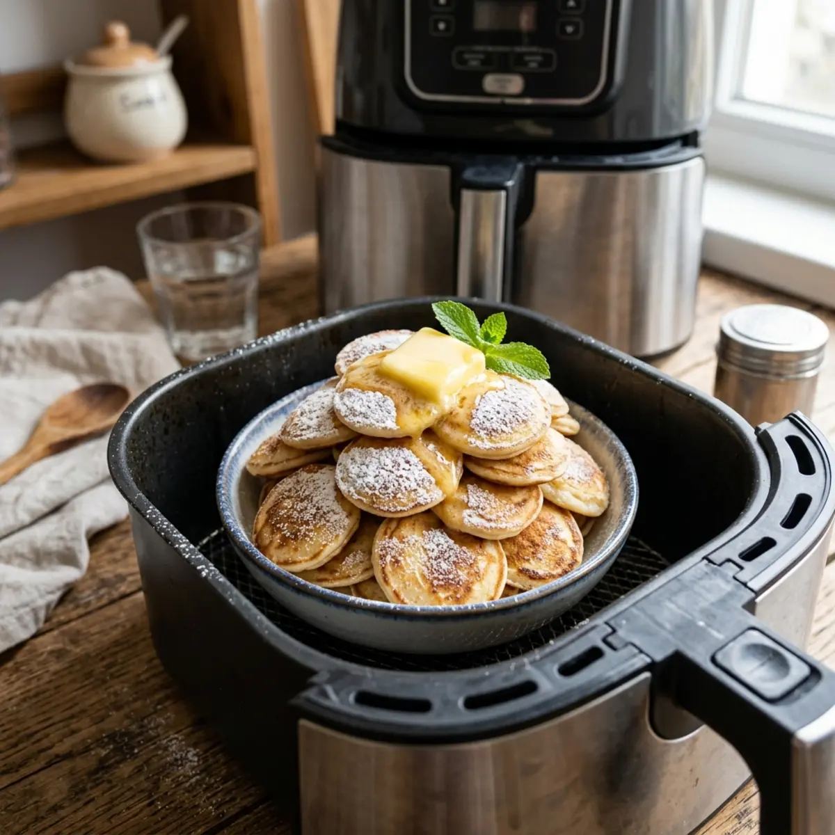 Poffertjes în Air Fryer – Clătite Olandeze Pufoase