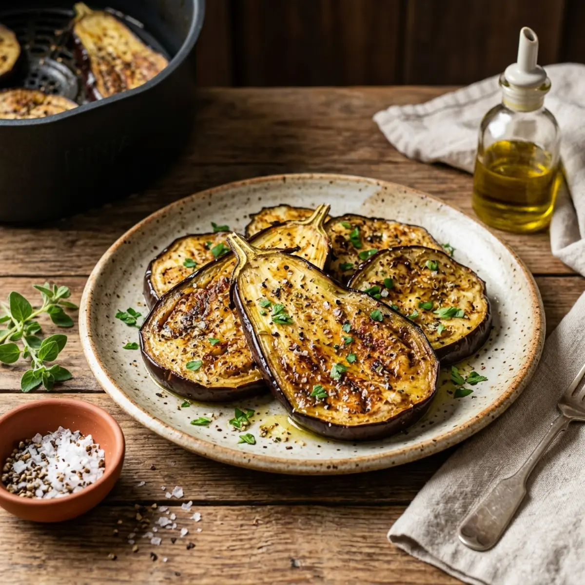 Vinete la Air Fryer cu Usturoi și Oregano