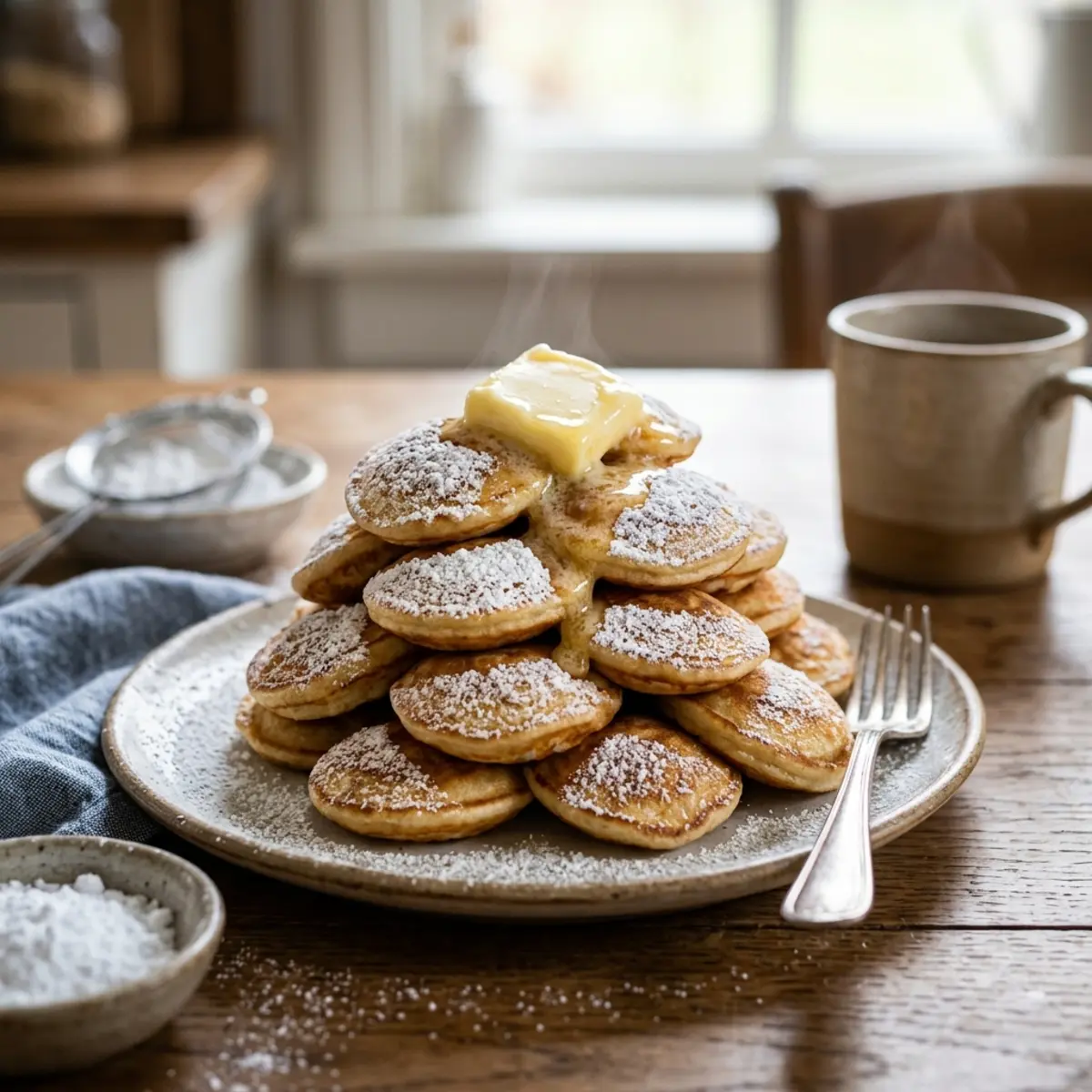 Poffertjes reîncălzite în Air Fryer: clătite olandeze pufoase și crocante