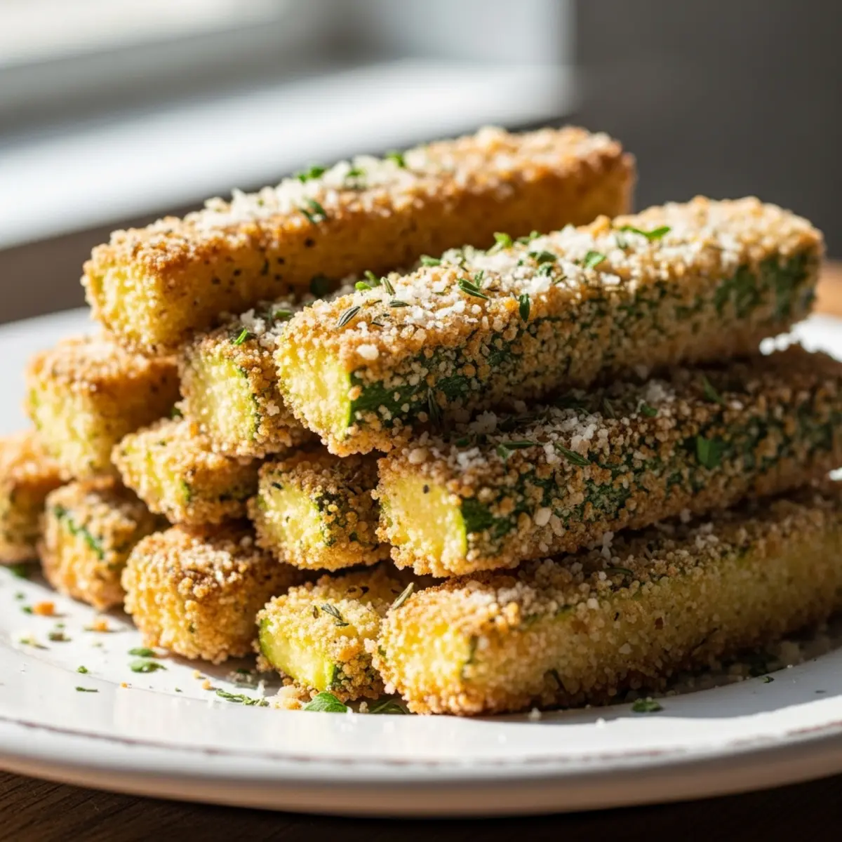 Bețișoare crocante de dovlecel cu parmezan la Air Fryer
