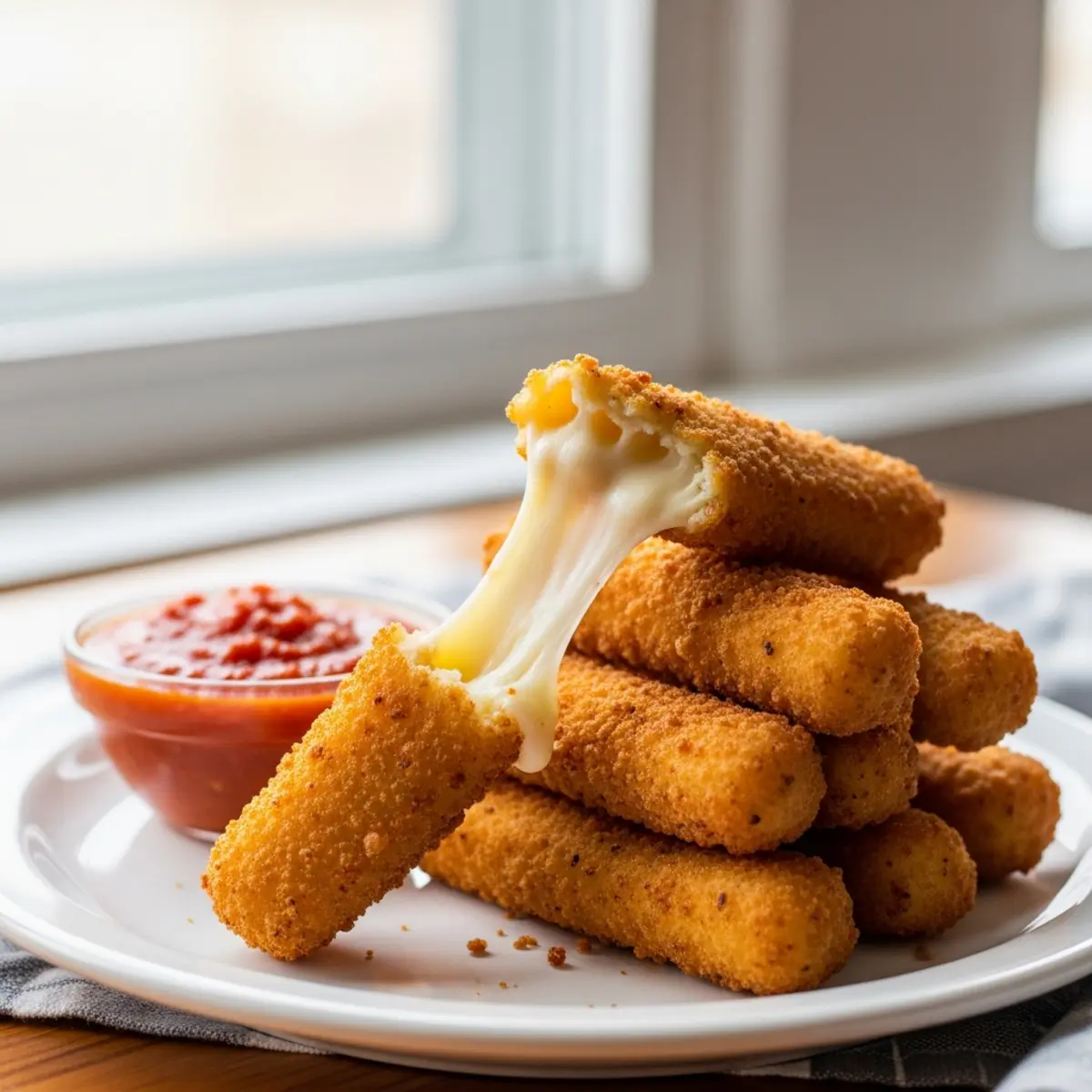 Bețișoare de Mozzarella Crocante la Air Fryer cu Sos Marinara