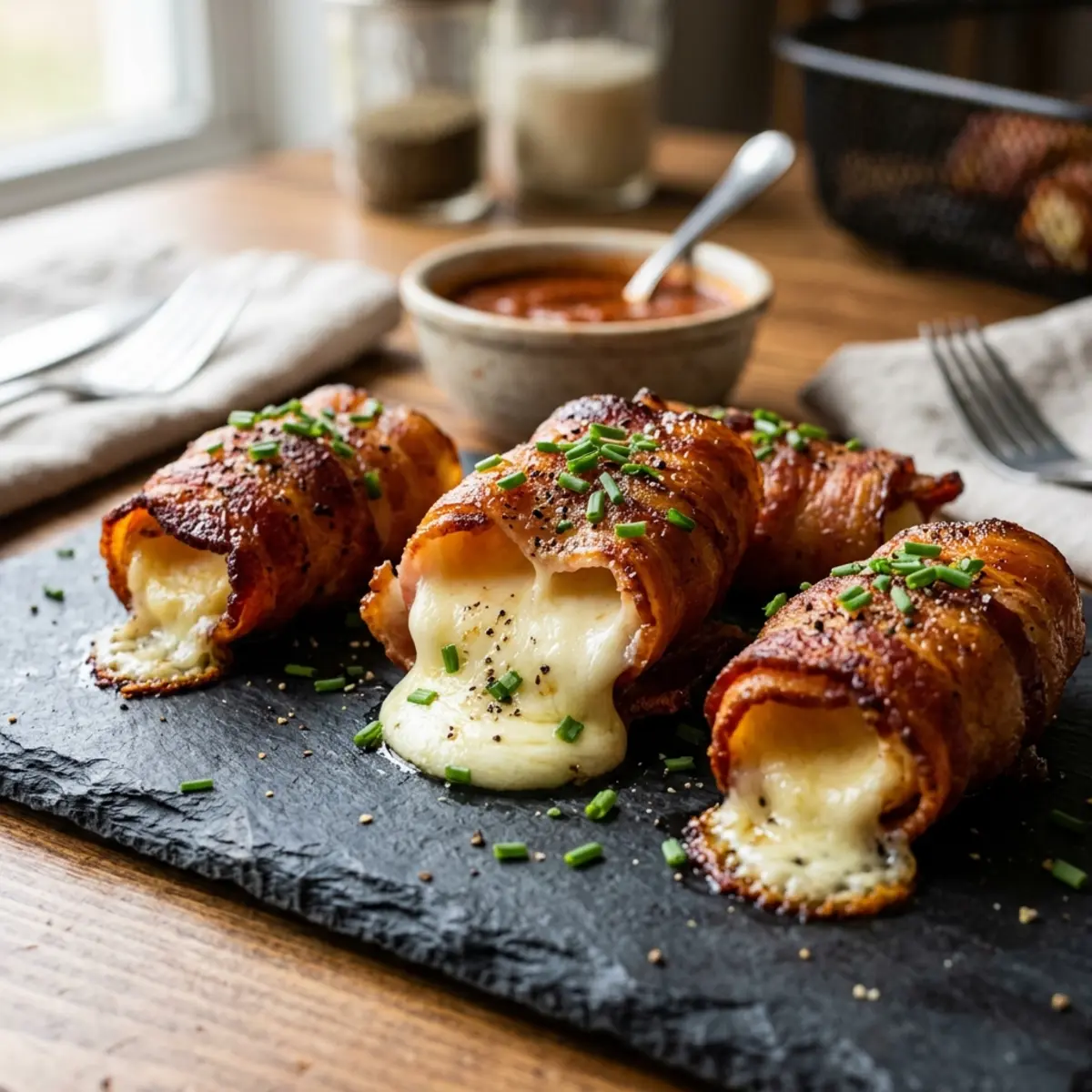 Sandvișuri cu bacon și mozzarella la Air Fryer
