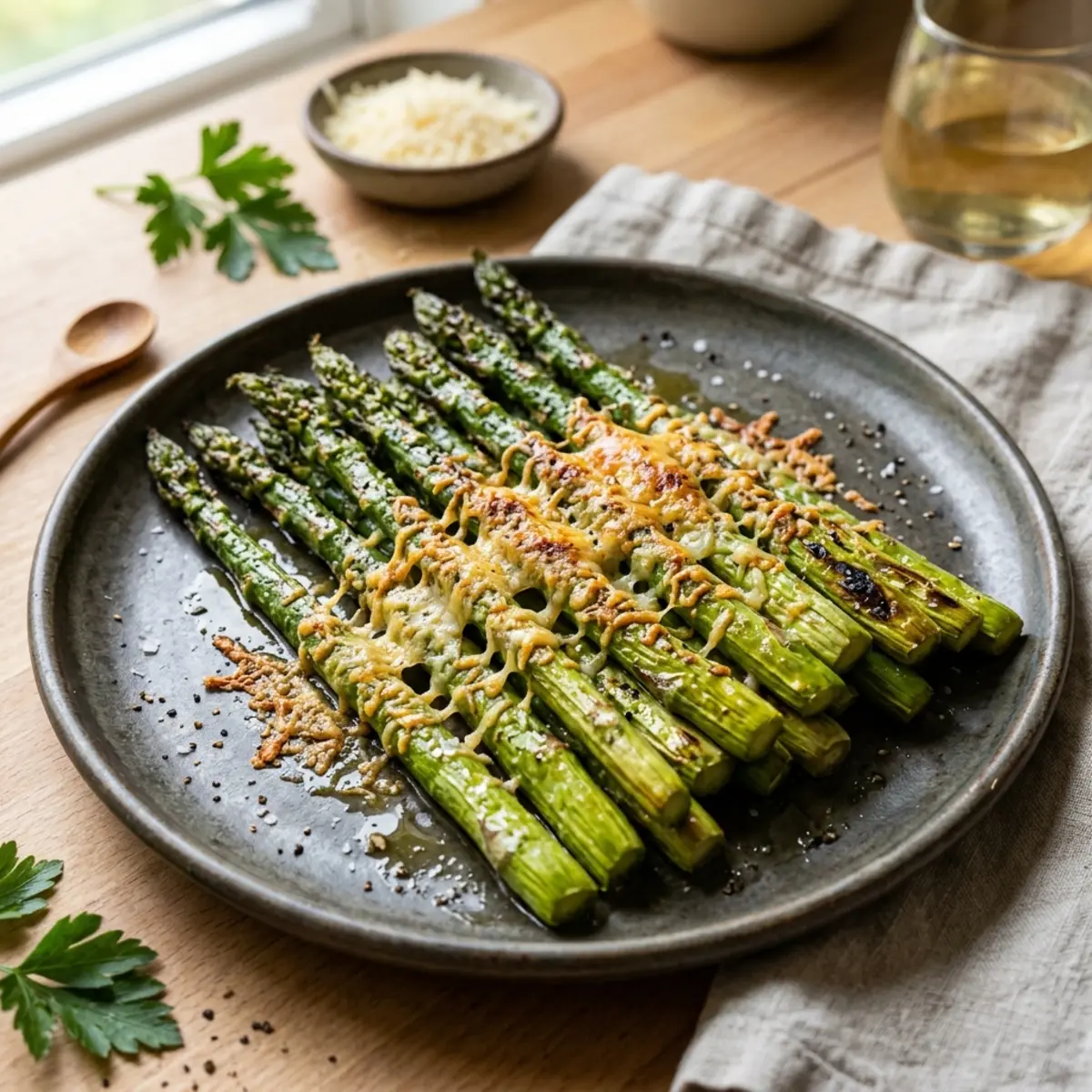 Sparanghel crocant cu parmezan la Air Fryer