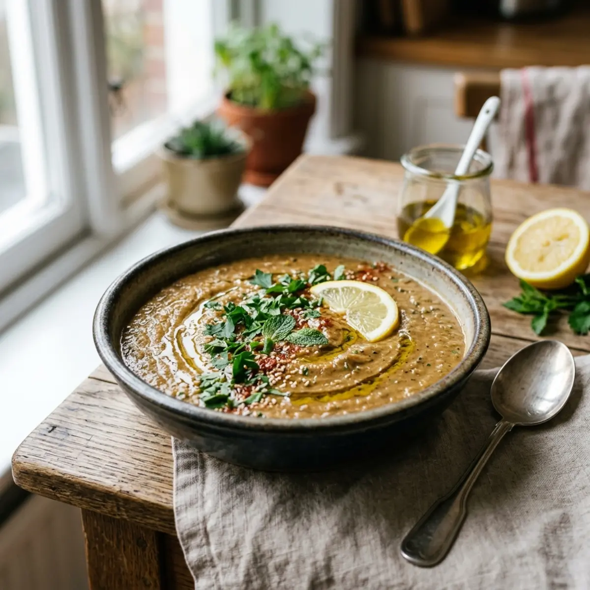Supă de Baba Ganoush la Air Fryer cu Lămâie