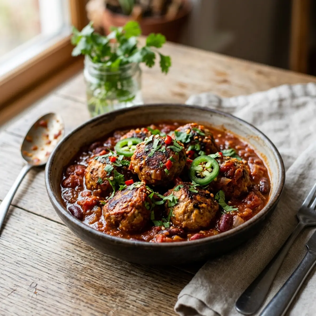 Chiftele Chili con Carne la Air Fryer