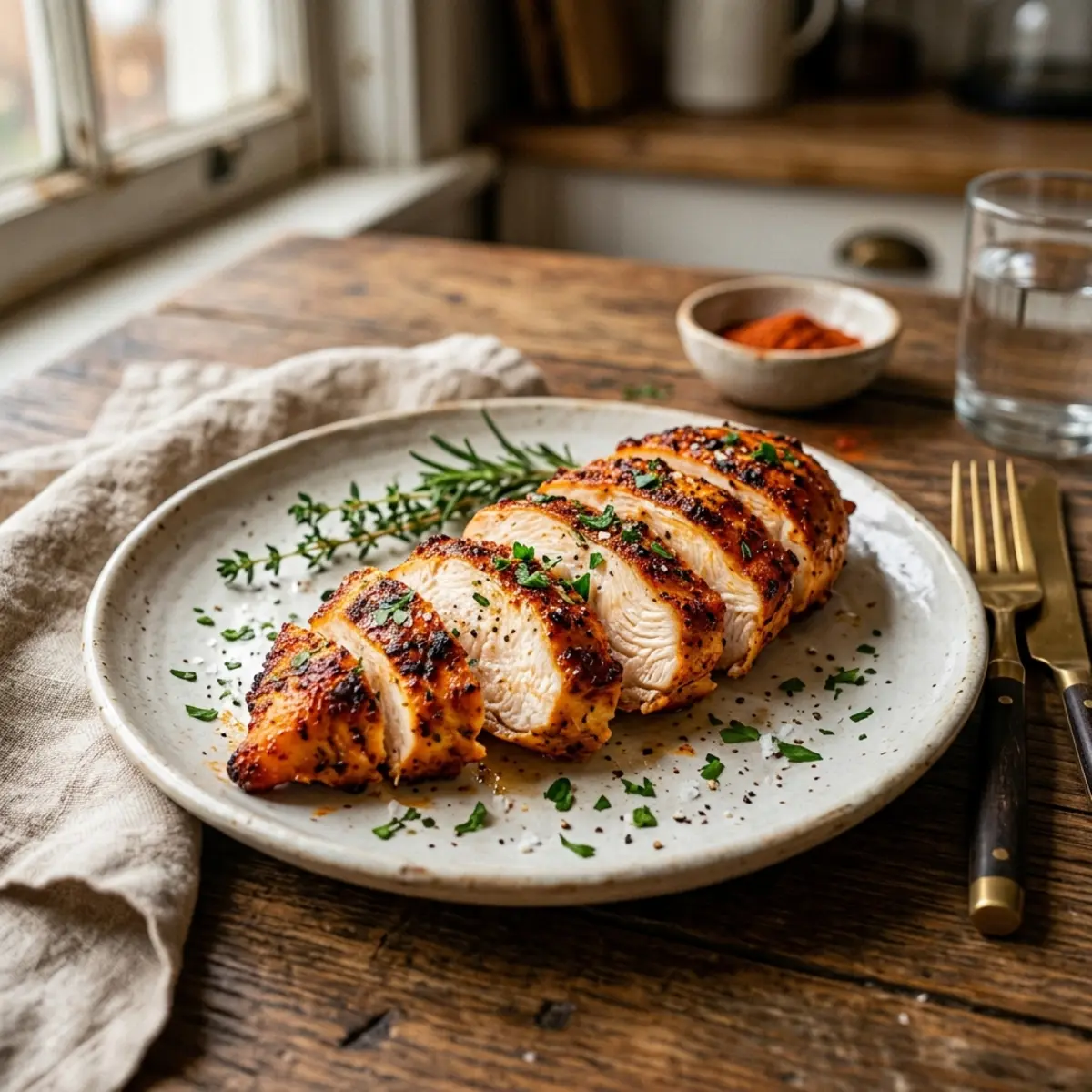 Piept de pui congelat la Air Fryer cu paprika afumată
