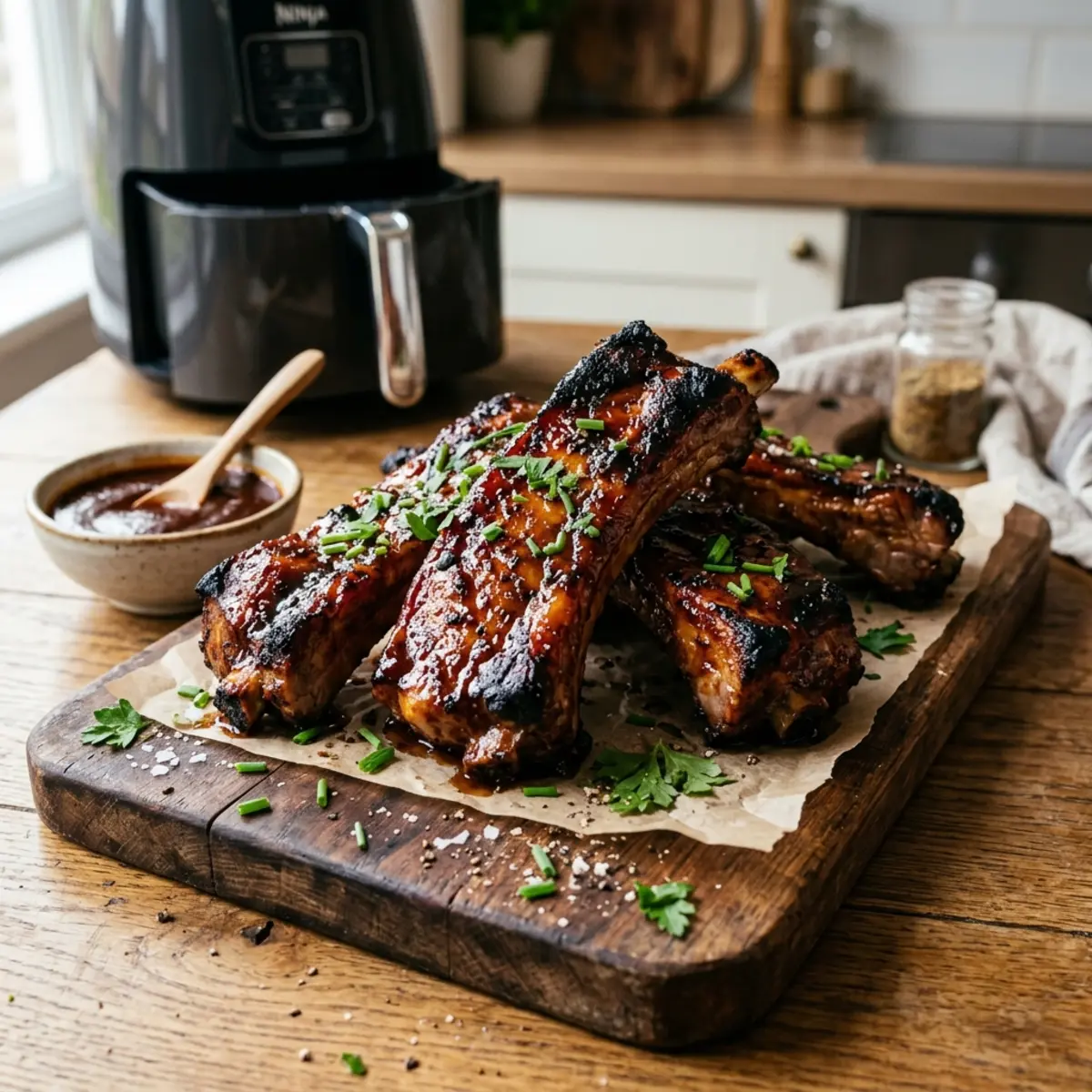 Coaste de porc country style la Air Fryer – rețetă BBQ rapidă