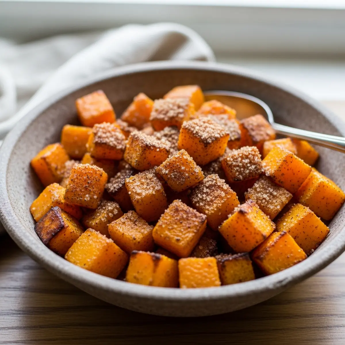 Dovleac Butternut la Air Fryer cu Scorțișoară