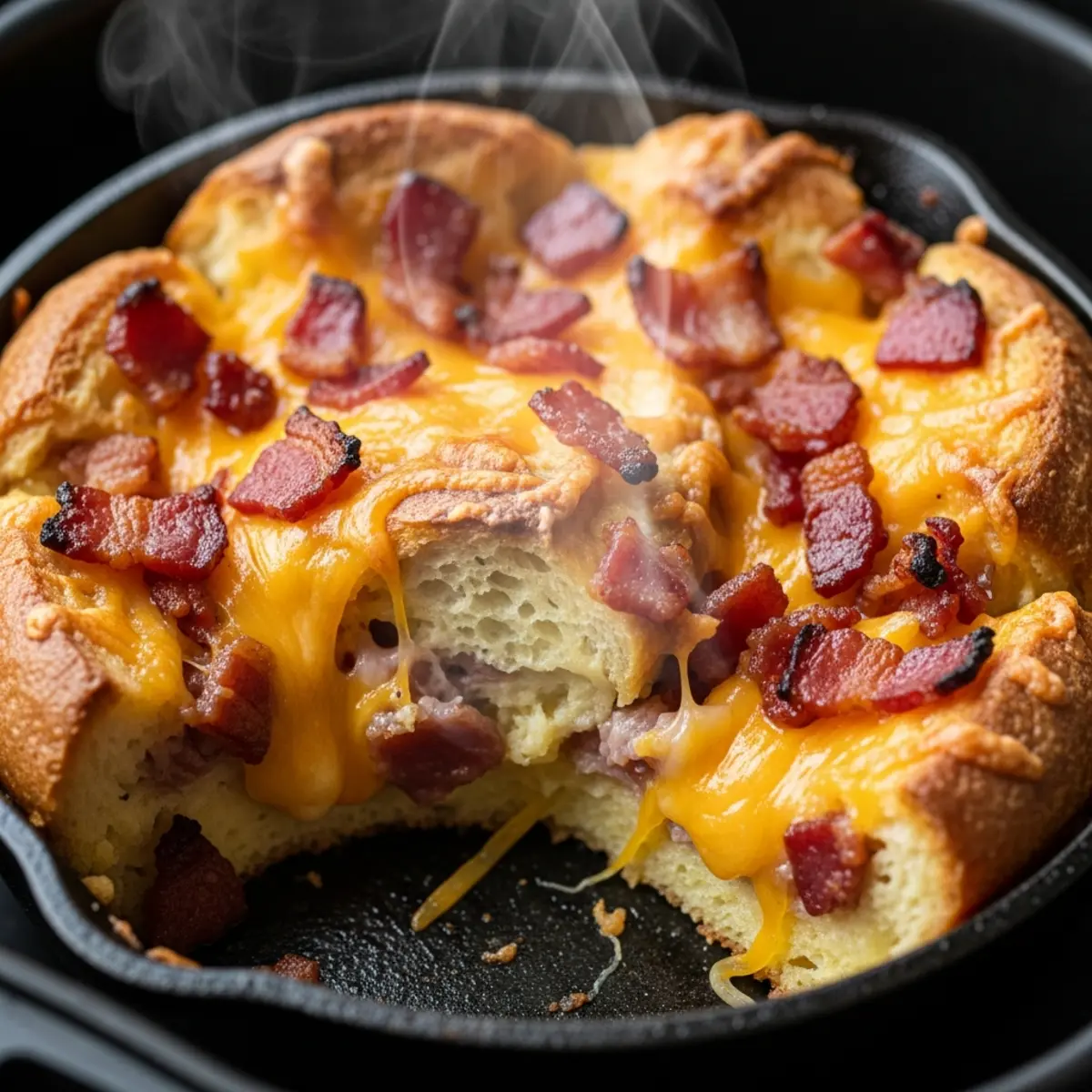 Pudding sărat cu bacon și brânză la Air Fryer