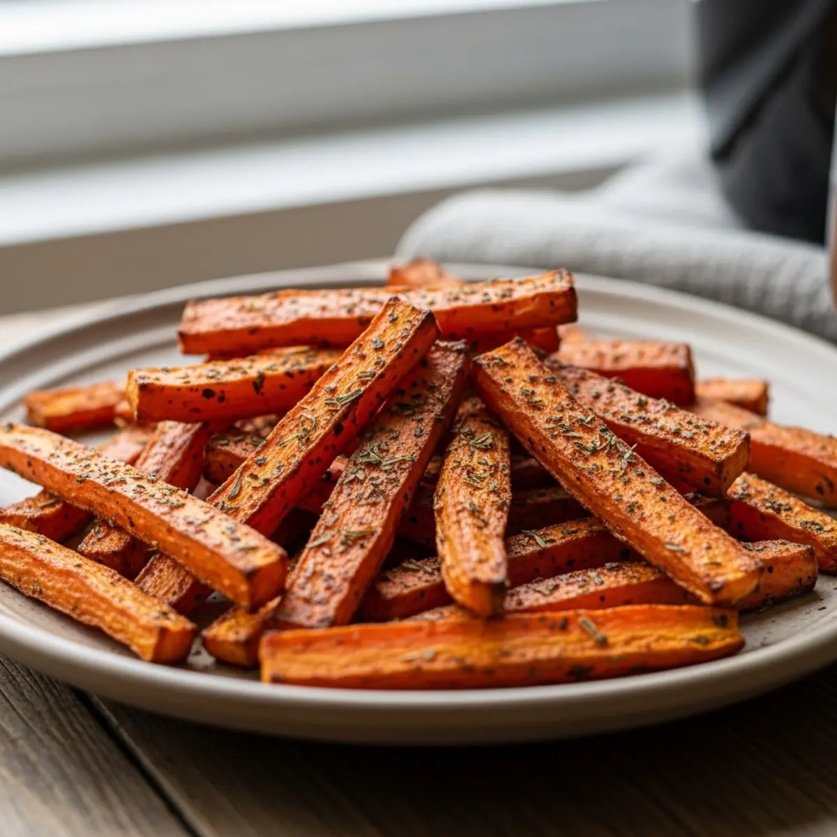 Morcovi crocanți la air fryer cu paprika afumată