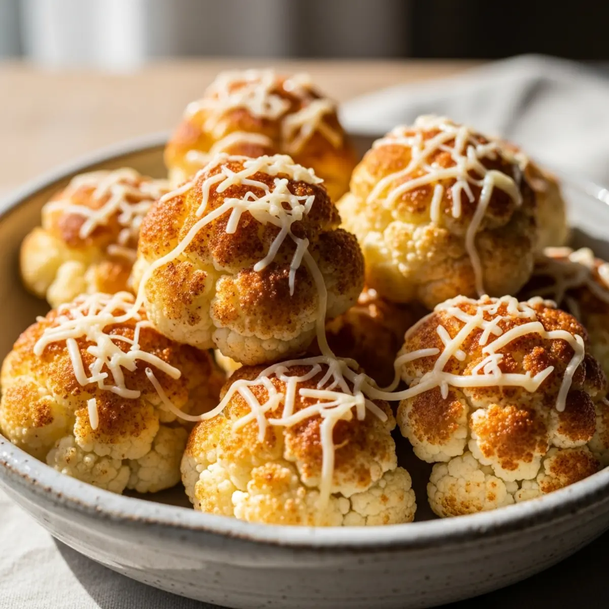 Conopidă crocantă la air fryer cu parmezan și paprika afumată