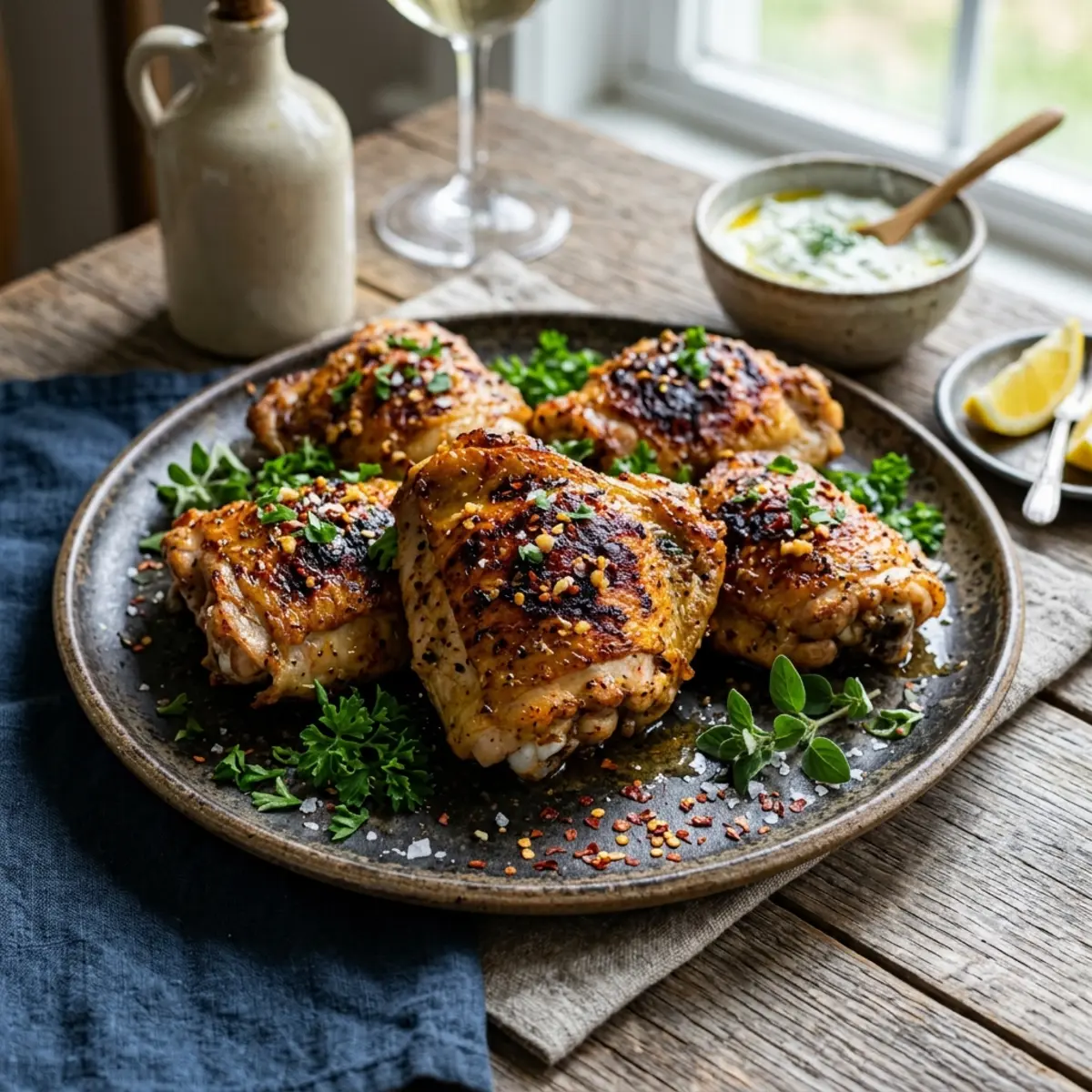Pulpe de pui cu iaurt grecesc la Air Fryer – Rețetă crocantă și fragedă