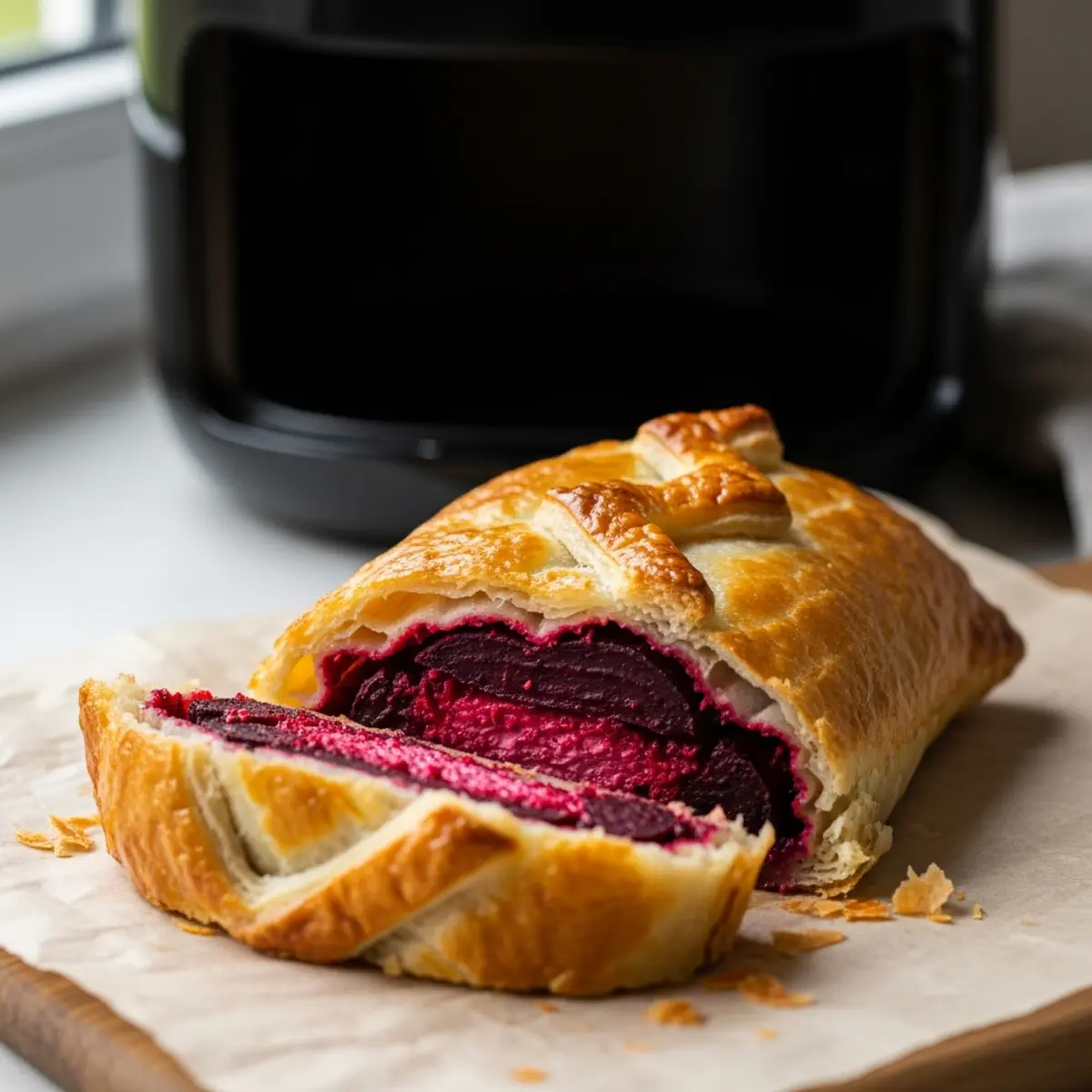 Air Fryer Wellington cu sfeclă și nuci, cu legume la cuptor