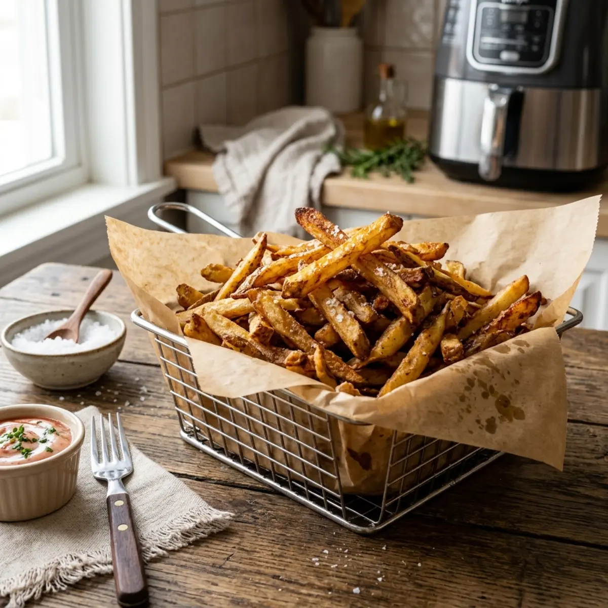Cartofi pai congelați la Air Fryer – Rețetă rapidă și crocantă