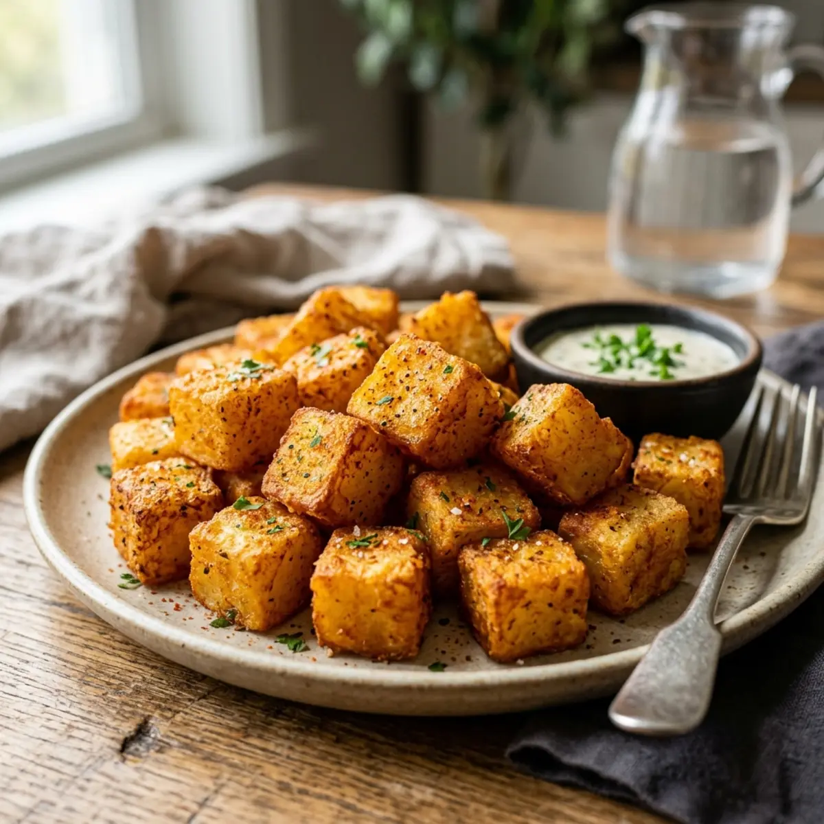 Cuburi de cartofi crocante la Air Fryer