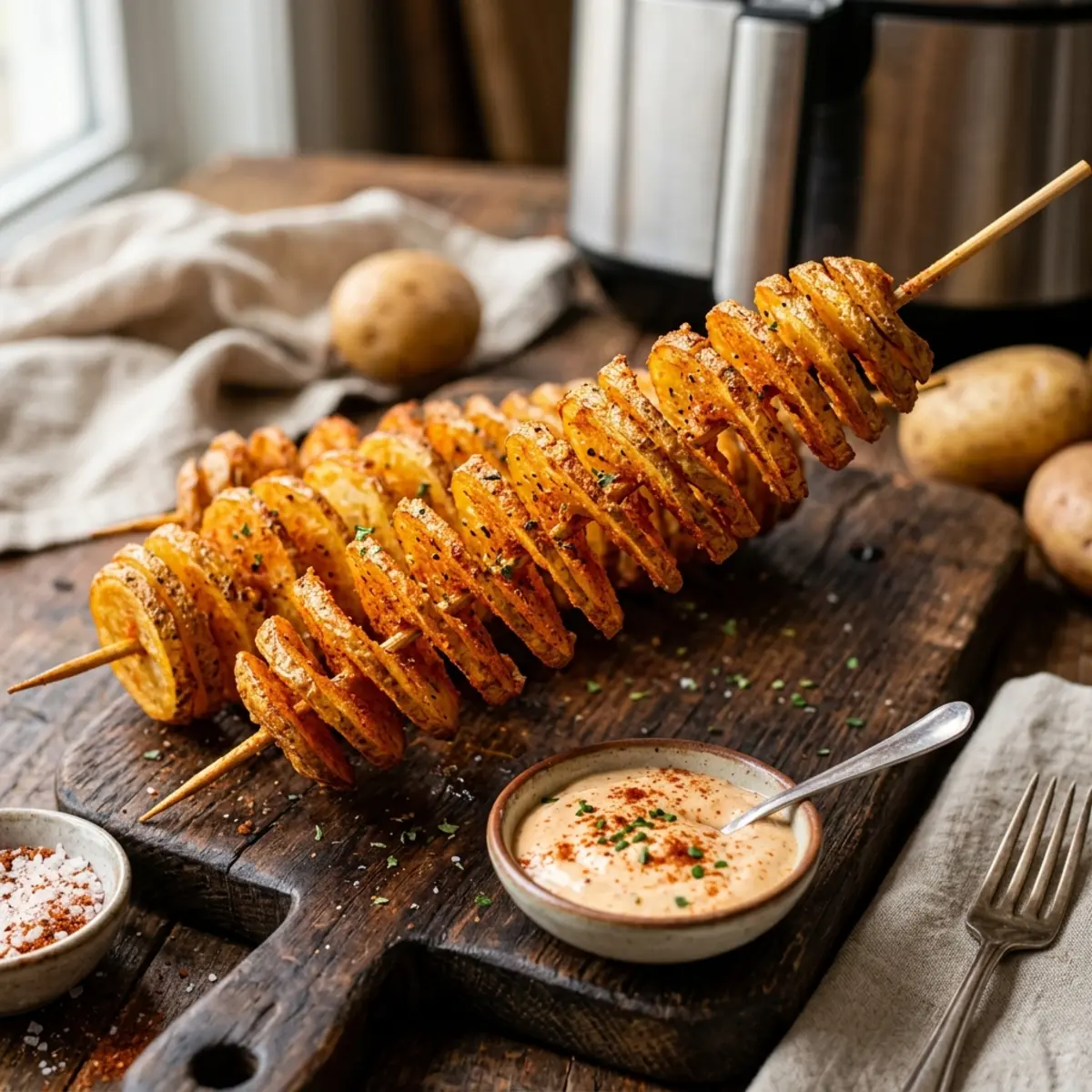 Twisturi de cartofi crocante la Air Fryer