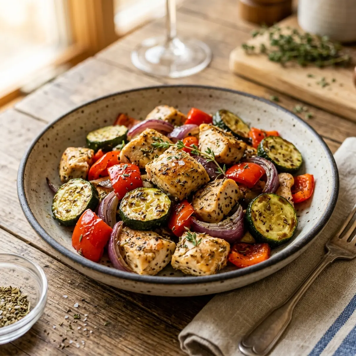 Pui crocant cu legume la air fryer