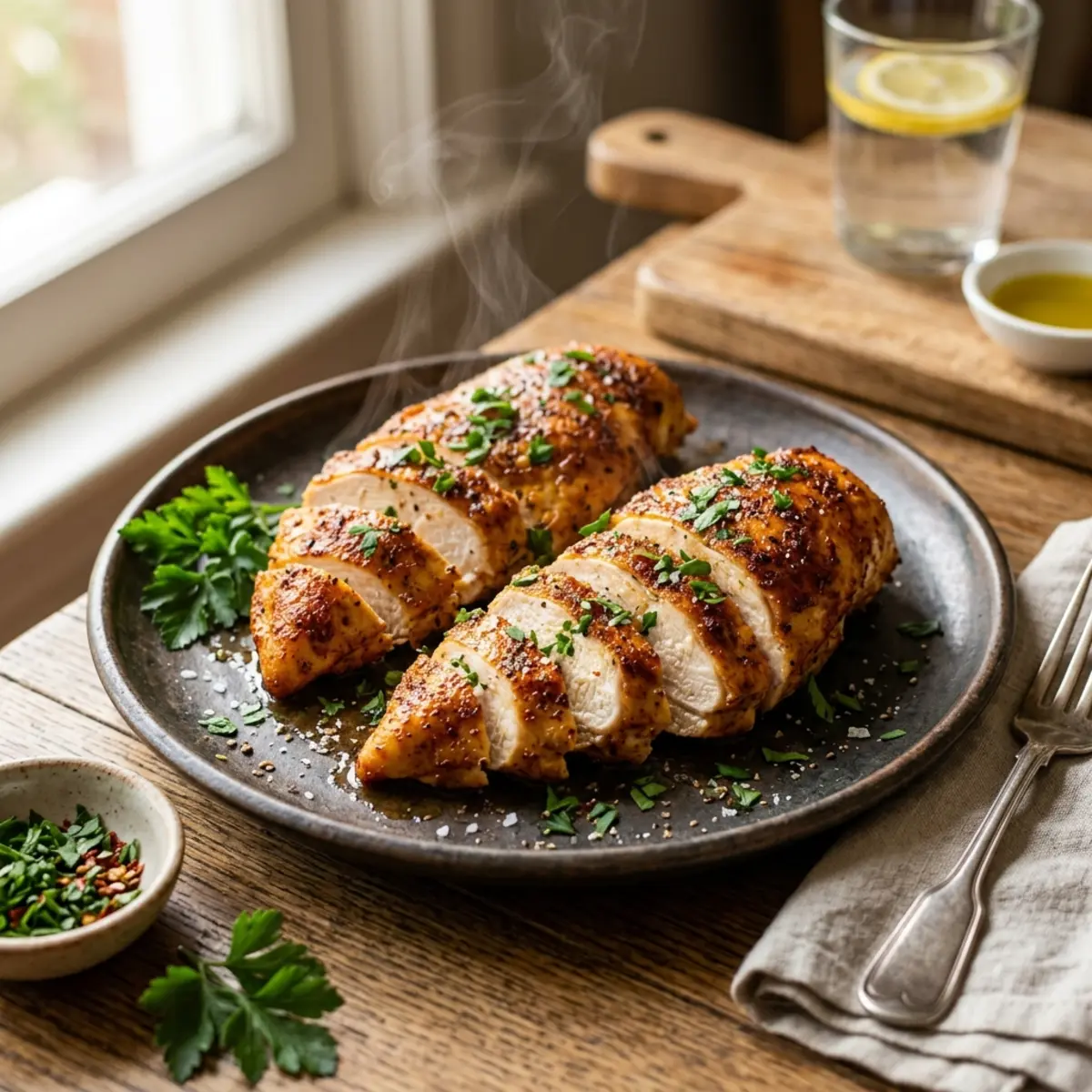 Piept de pui cu usturoi la Air Fryer – Rețetă rapidă și suculentă