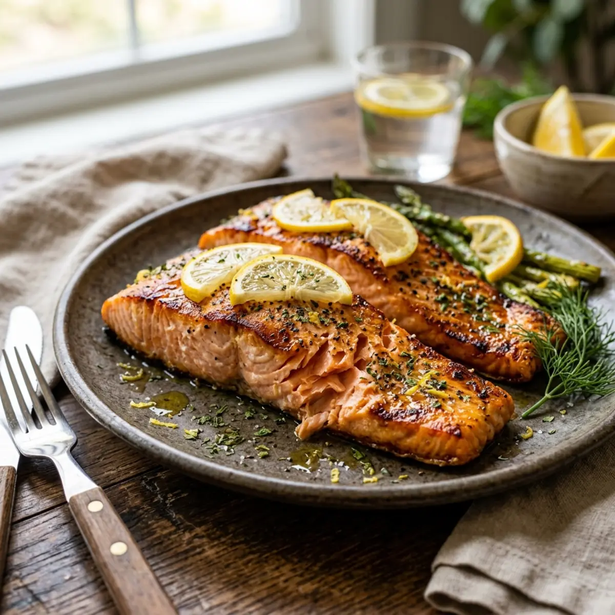 Somon la Air Fryer cu lămâie și ierburi – Rapid și ușor