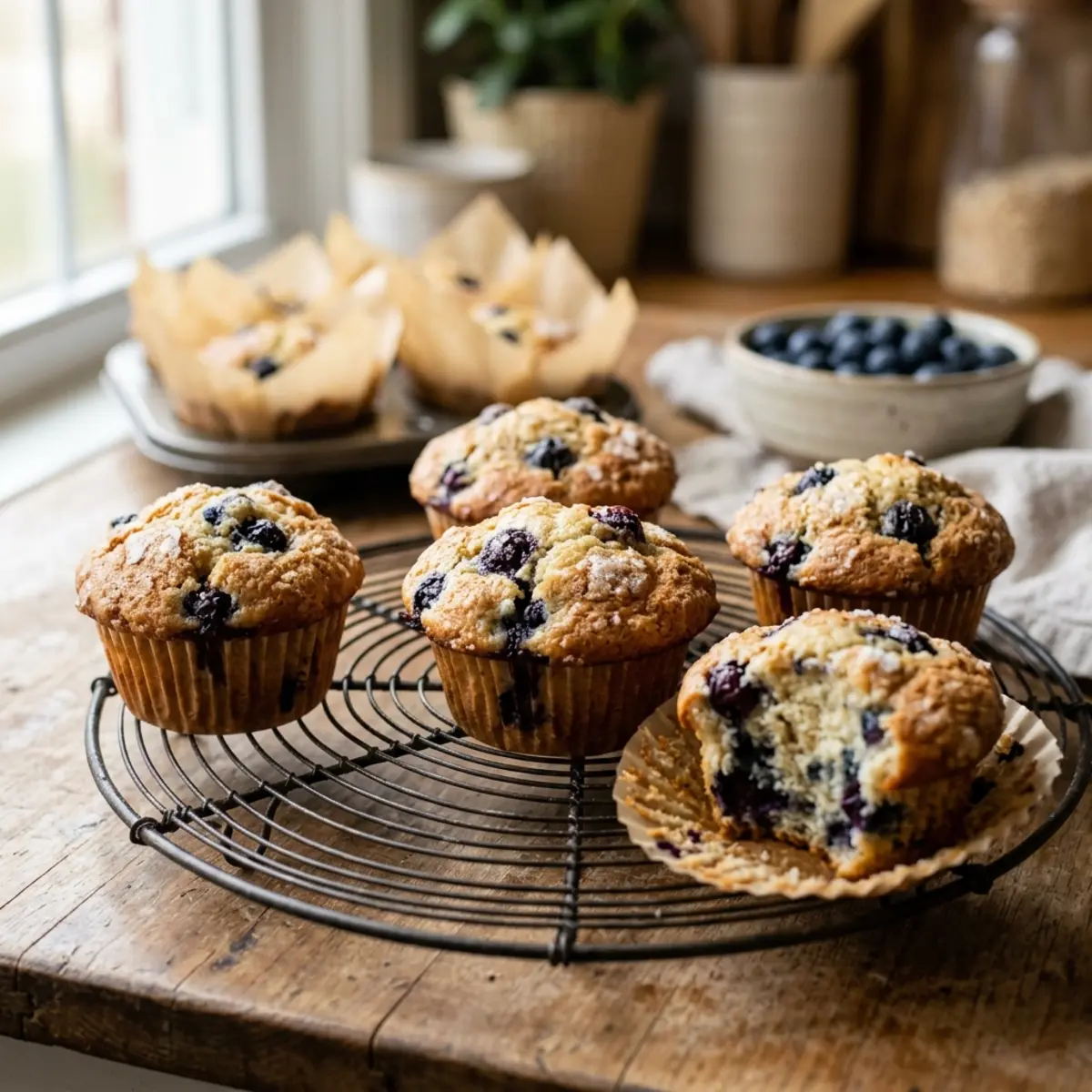 Muffins cu afine și iaurt la Air Fryer