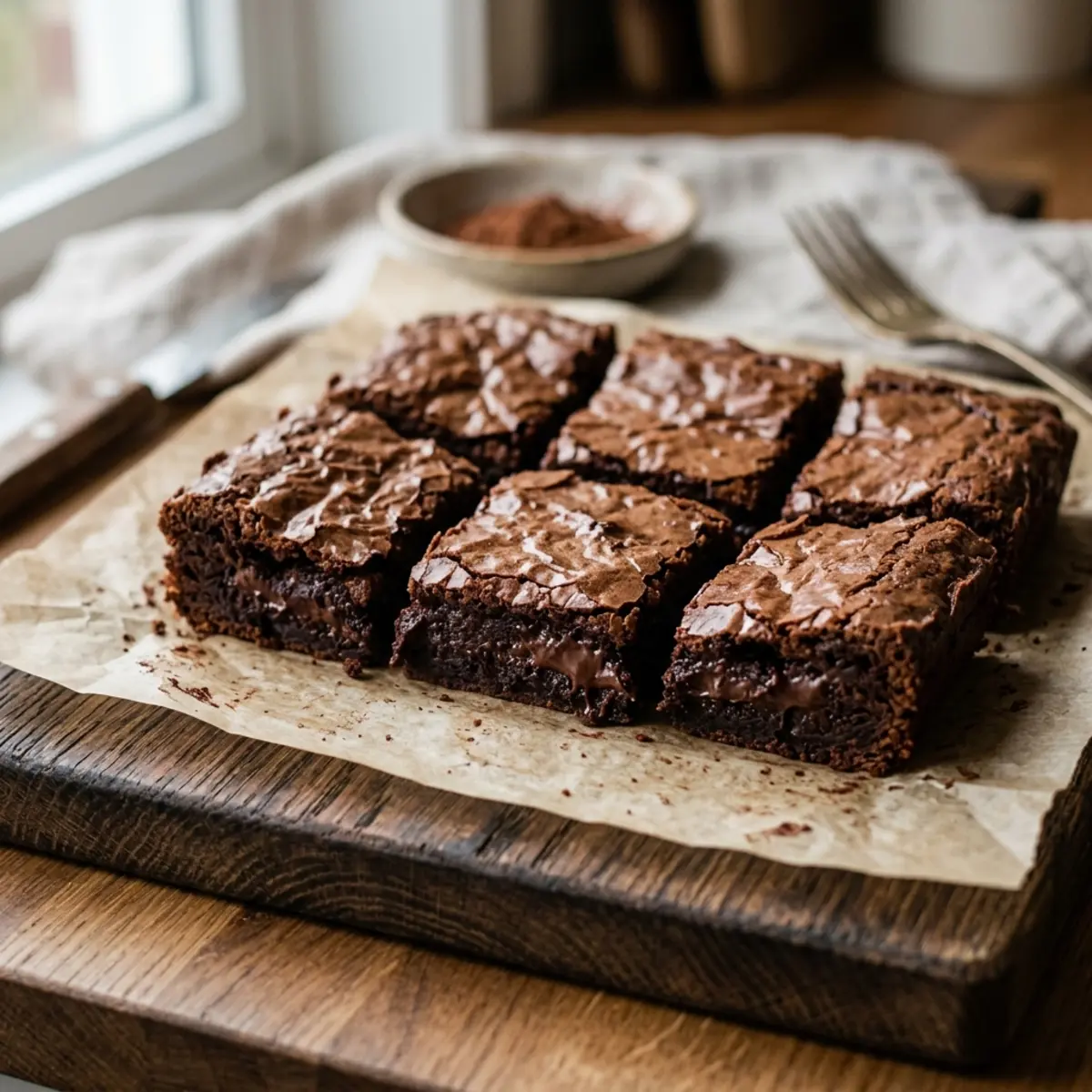 Brownie-uri cremoase cu ciocolată neagră la Air Fryer