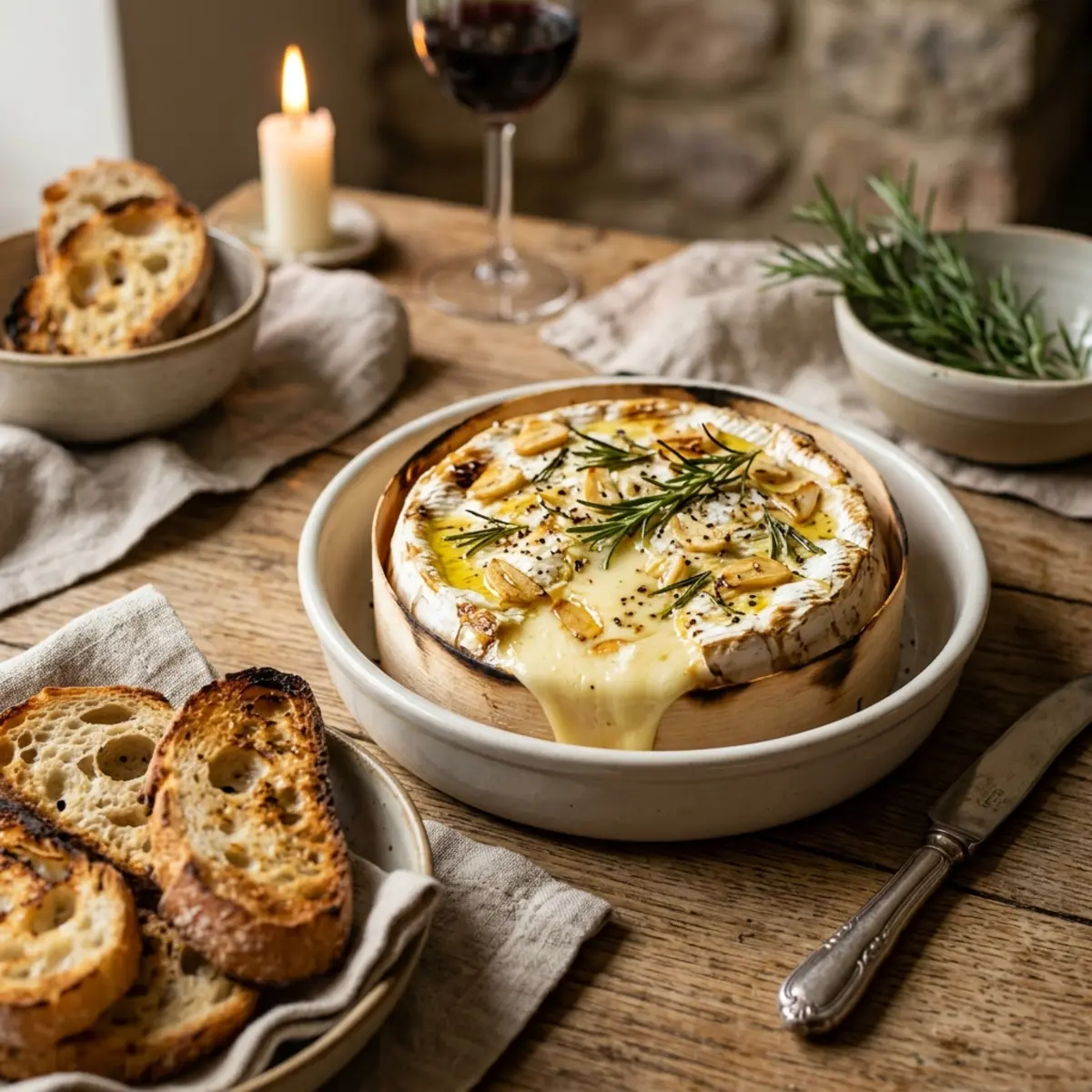 Camembert la Air Fryer cu usturoi și rozmarin