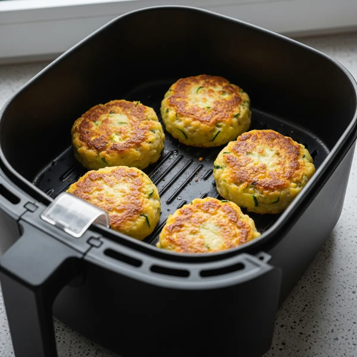Chiftele de legume cu dovlecei, cartofi și cașcaval la air fryer