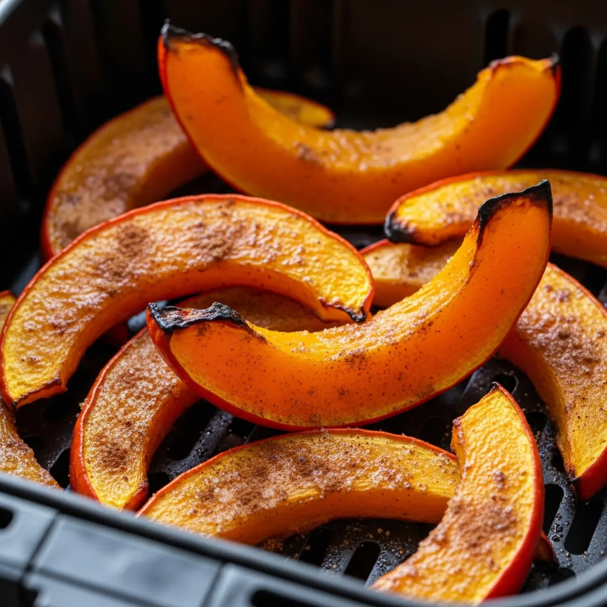 Dovleac copt la air fryer cu scorțișoară și zahăr brun