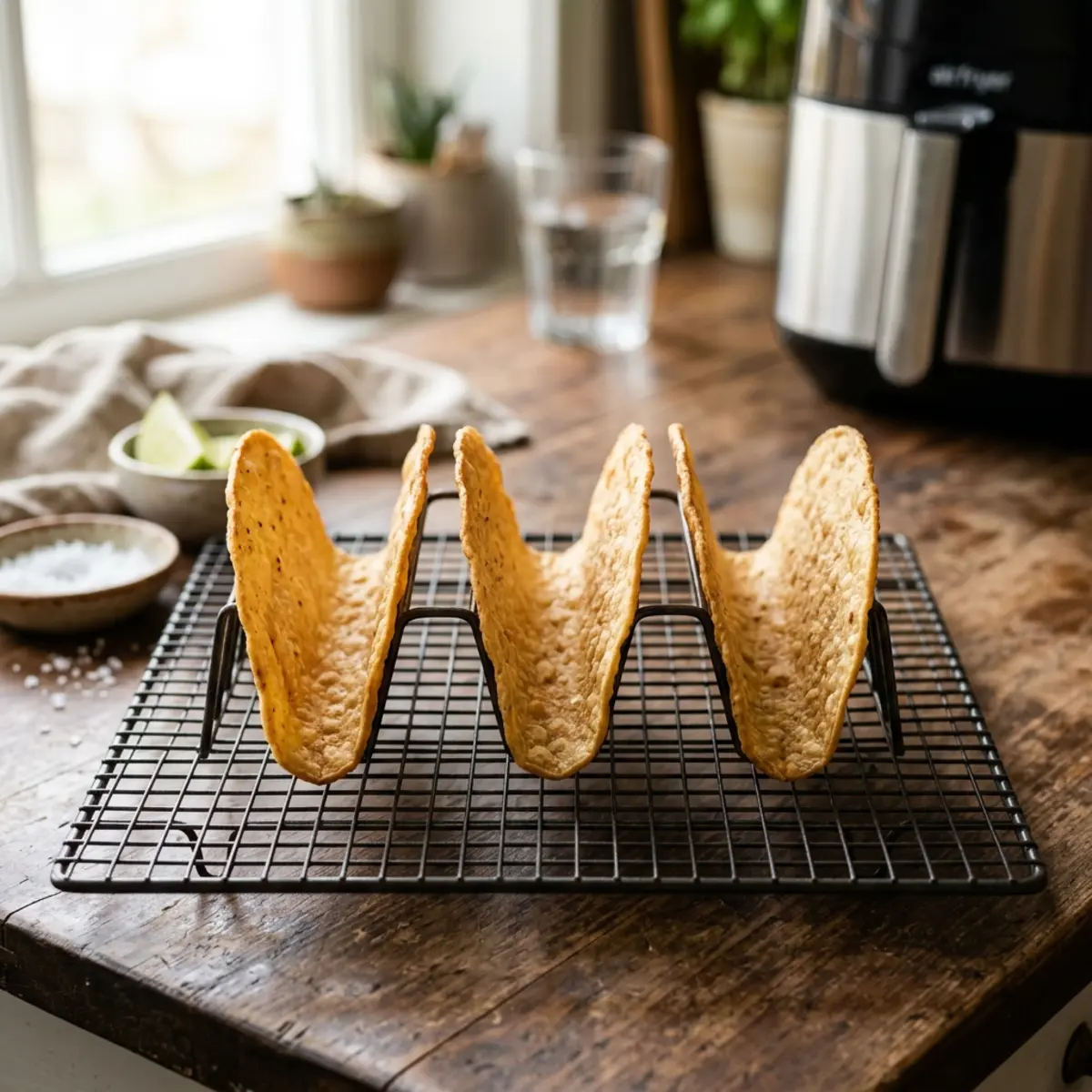 Coji de taco crocante în Air Fryer