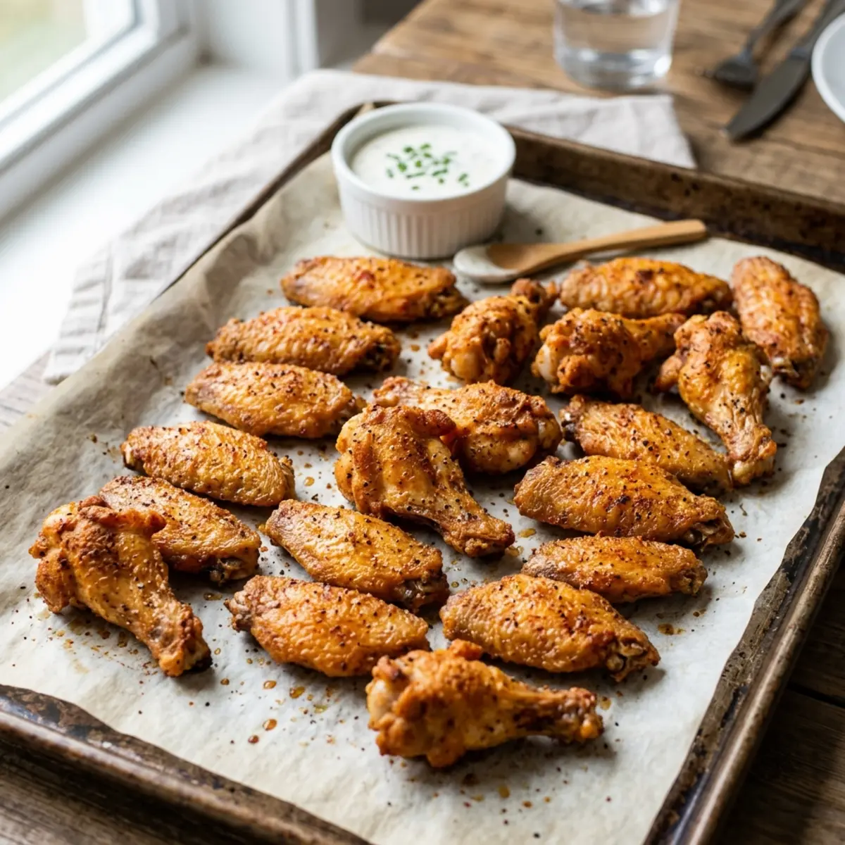 Aripioare de pui extra crocante la Air Fryer cu praf de copt