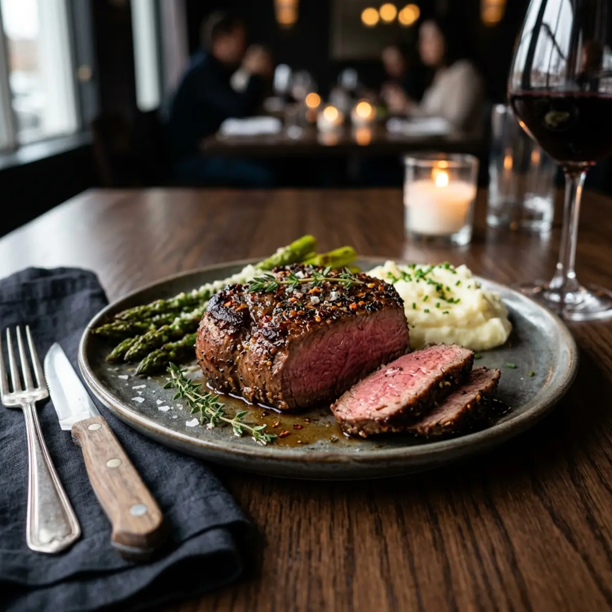 Filet Mignon la Air Fryer cu Crustă Dulce-Picantă de Zahăr Brun