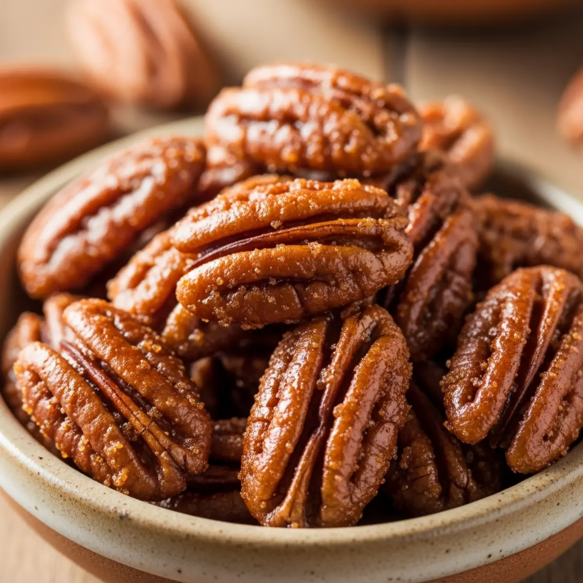Nueces pecan caramelizadas en Air Fryer - Receta rápida y fácil