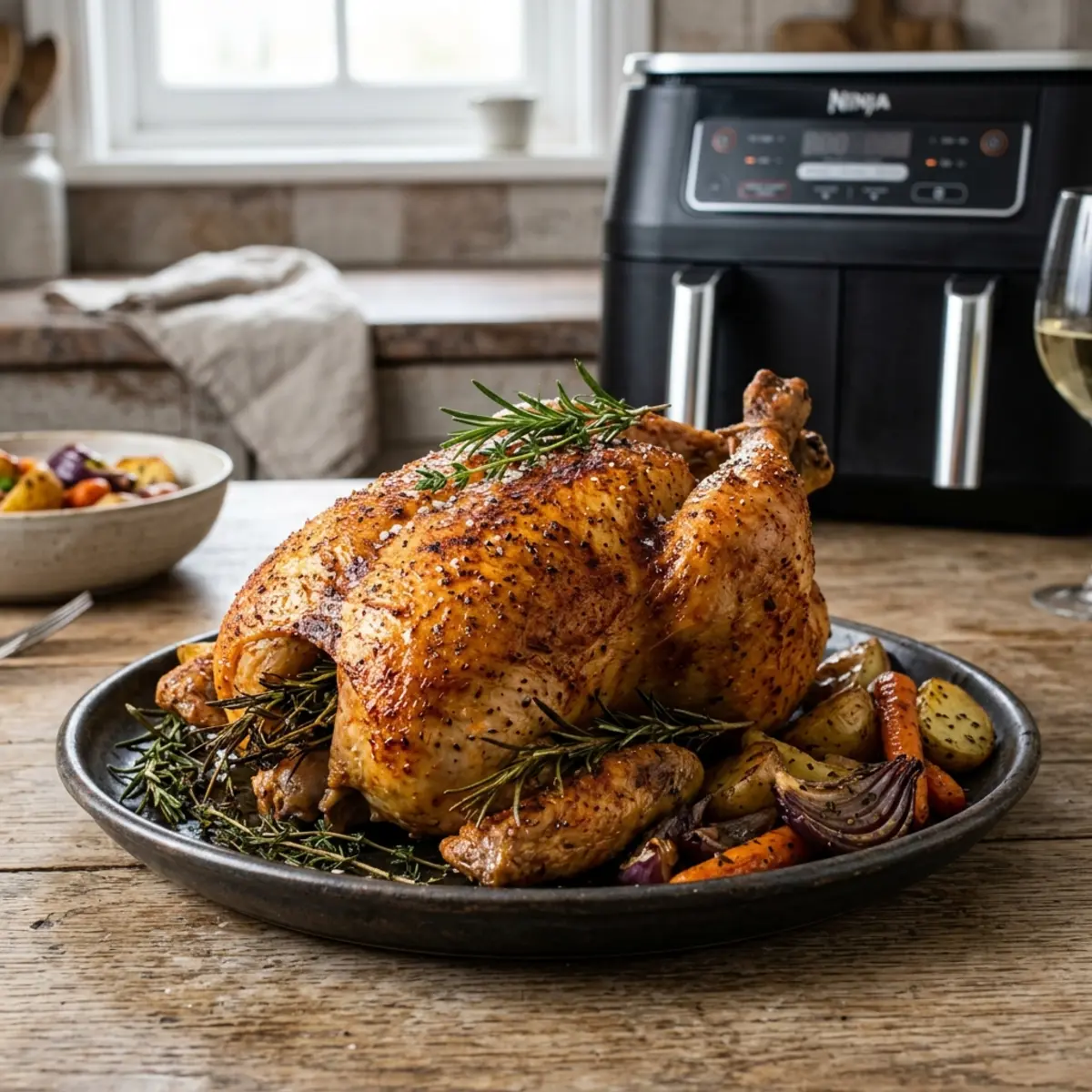 Pui întreg la Air Fryer – Rețetă simplă și crocantă