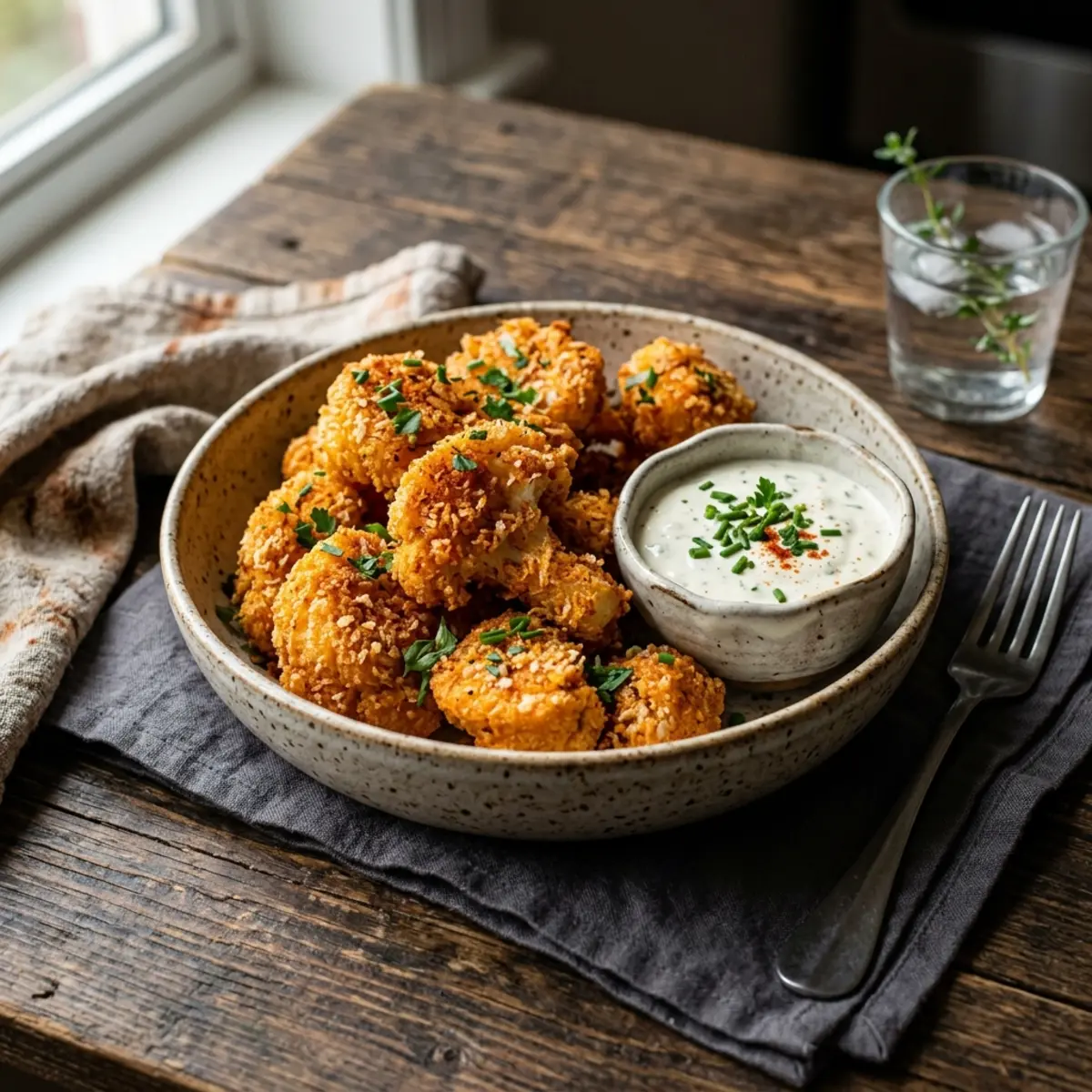 Aripioare de conopidă crocante la air fryer