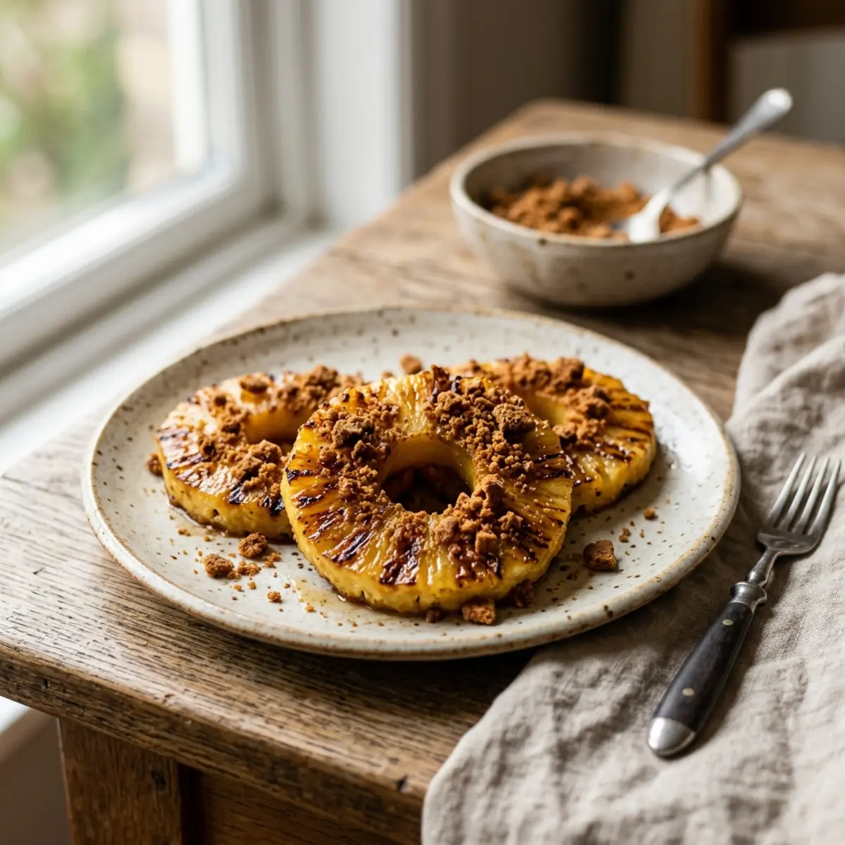 Ananas la Air Fryer cu crumble de speculaas