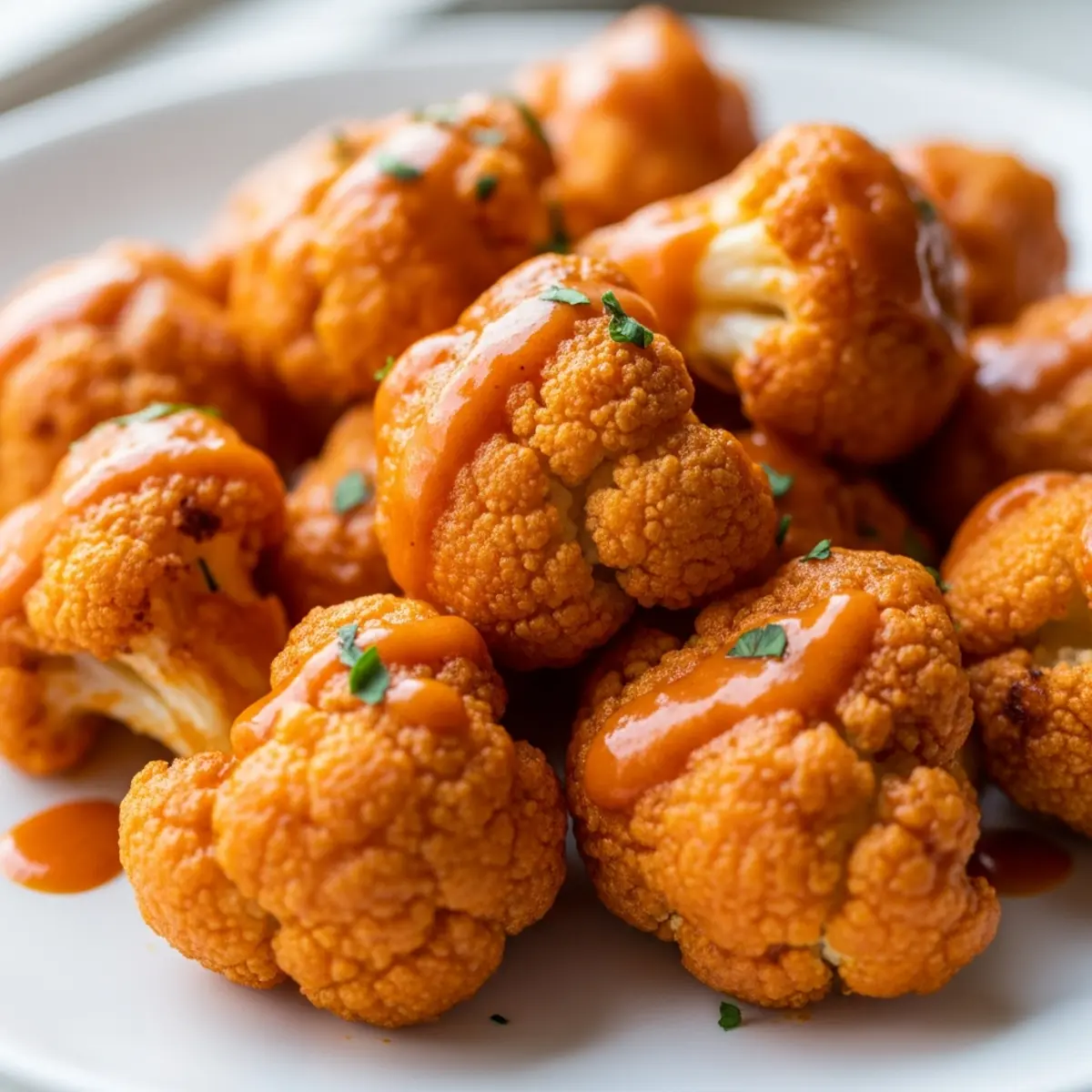 Aripioare de conopidă Buffalo la air fryer – rețetă vegetariană crocantă