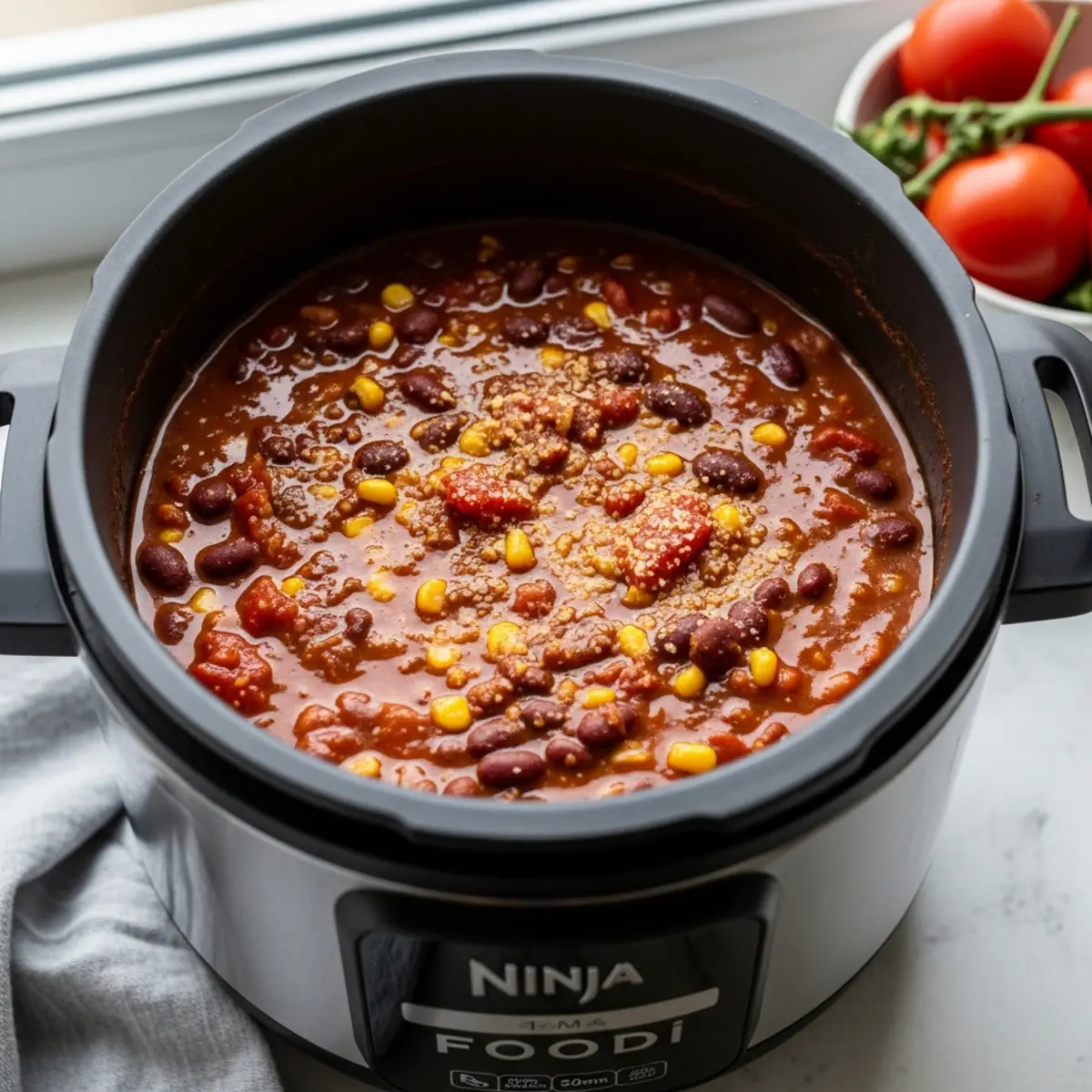 Chili Vegetarian cu Air Fryer Ninja Foodi (gătit sub presiune)