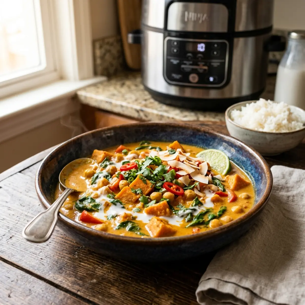 Curry rapid de cartofi dulci la air fryer