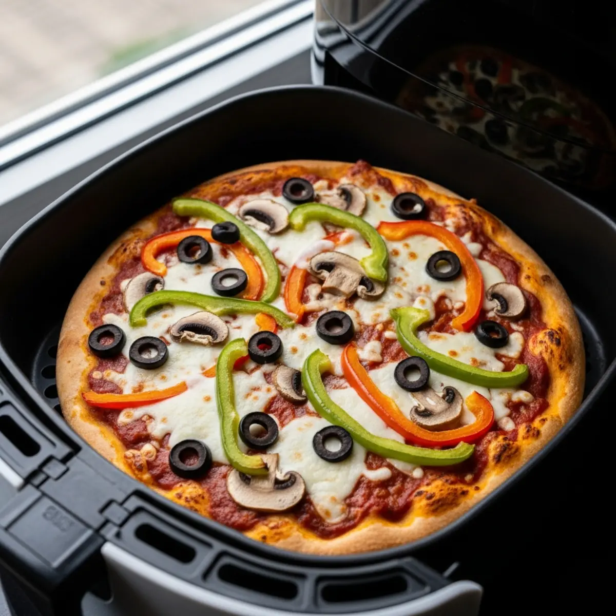 Pizza Vegetariană Supreme la Air Fryer