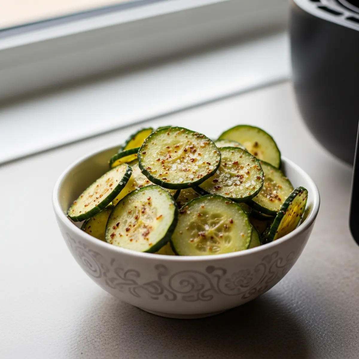 Chipsuri crocante de castraveți la Air Fryer